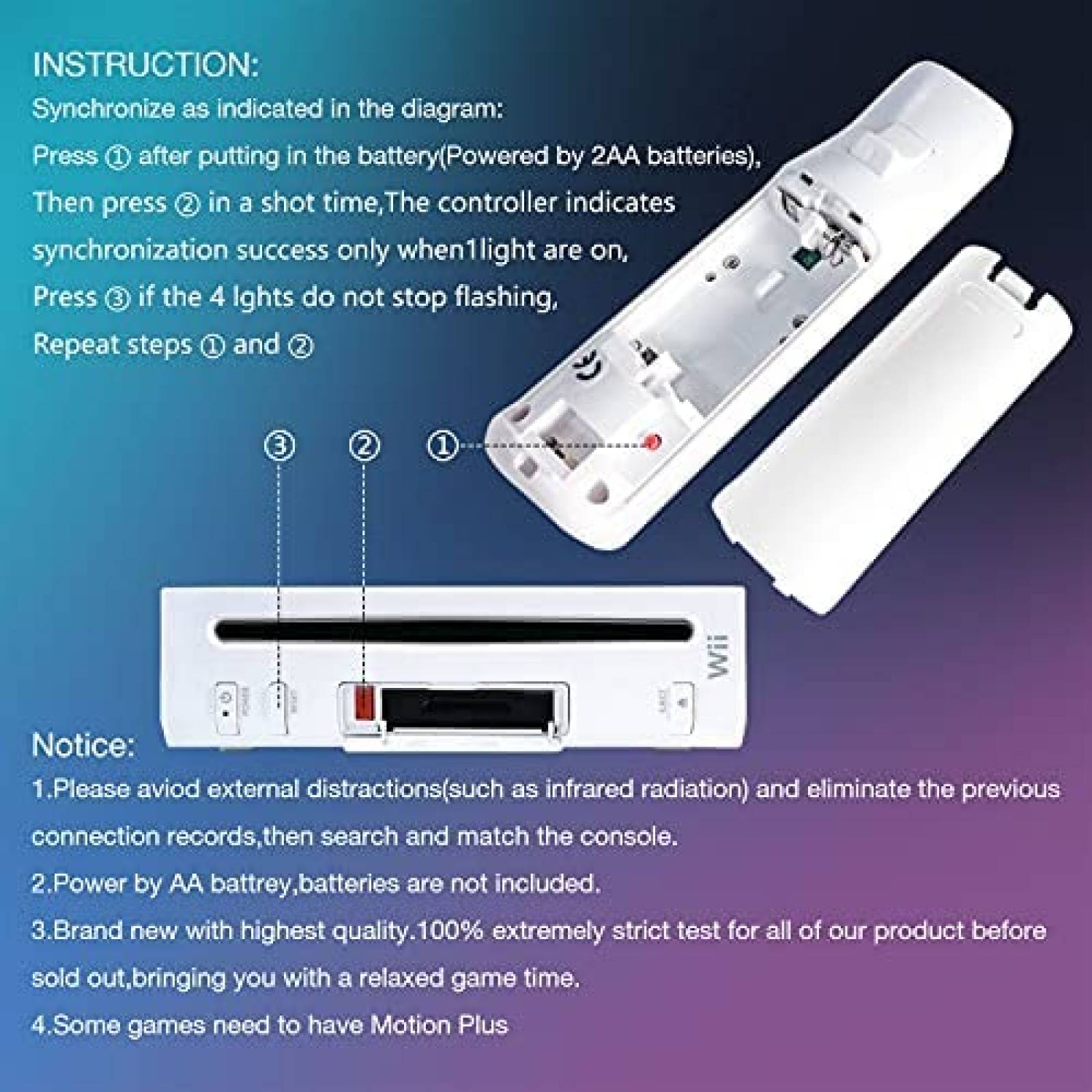 Control Gaming Y-Team Wii Remote Gamepad Nintendo -Blanco