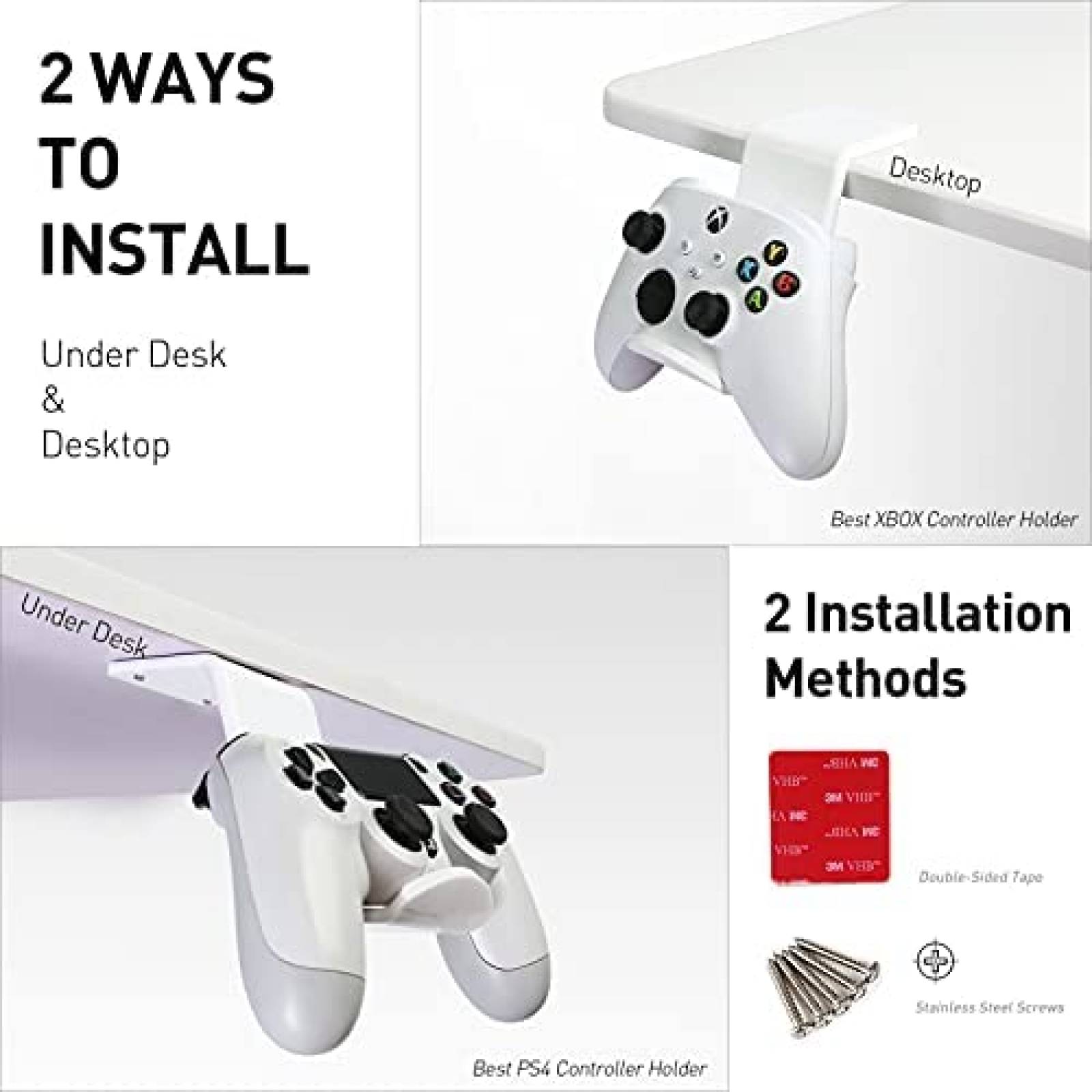 Soporte de Mesa OAPRIRE para Control Gamer 2 Pzs -Blanco