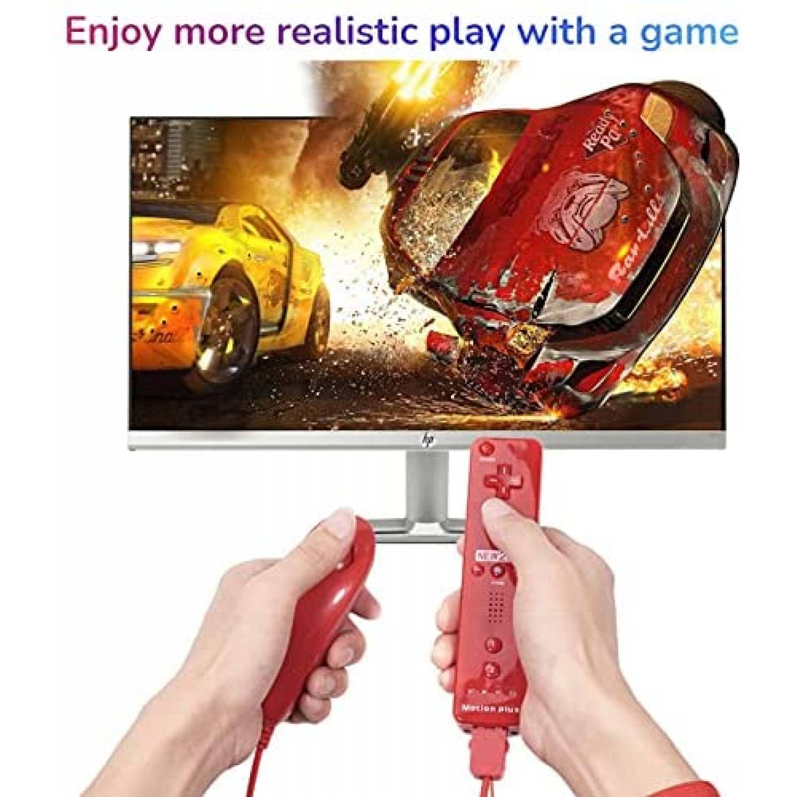 Controles GINGYATU 2 Pzs Para Nintendo Wii y Wii U-Rosa/Azul