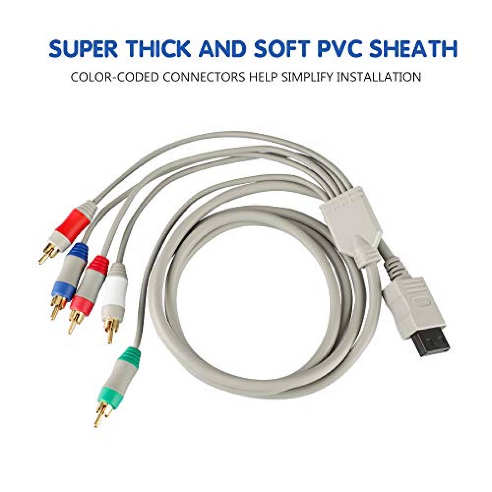 Cable Componente Xahpower Compatible con Consola Wii -Gris