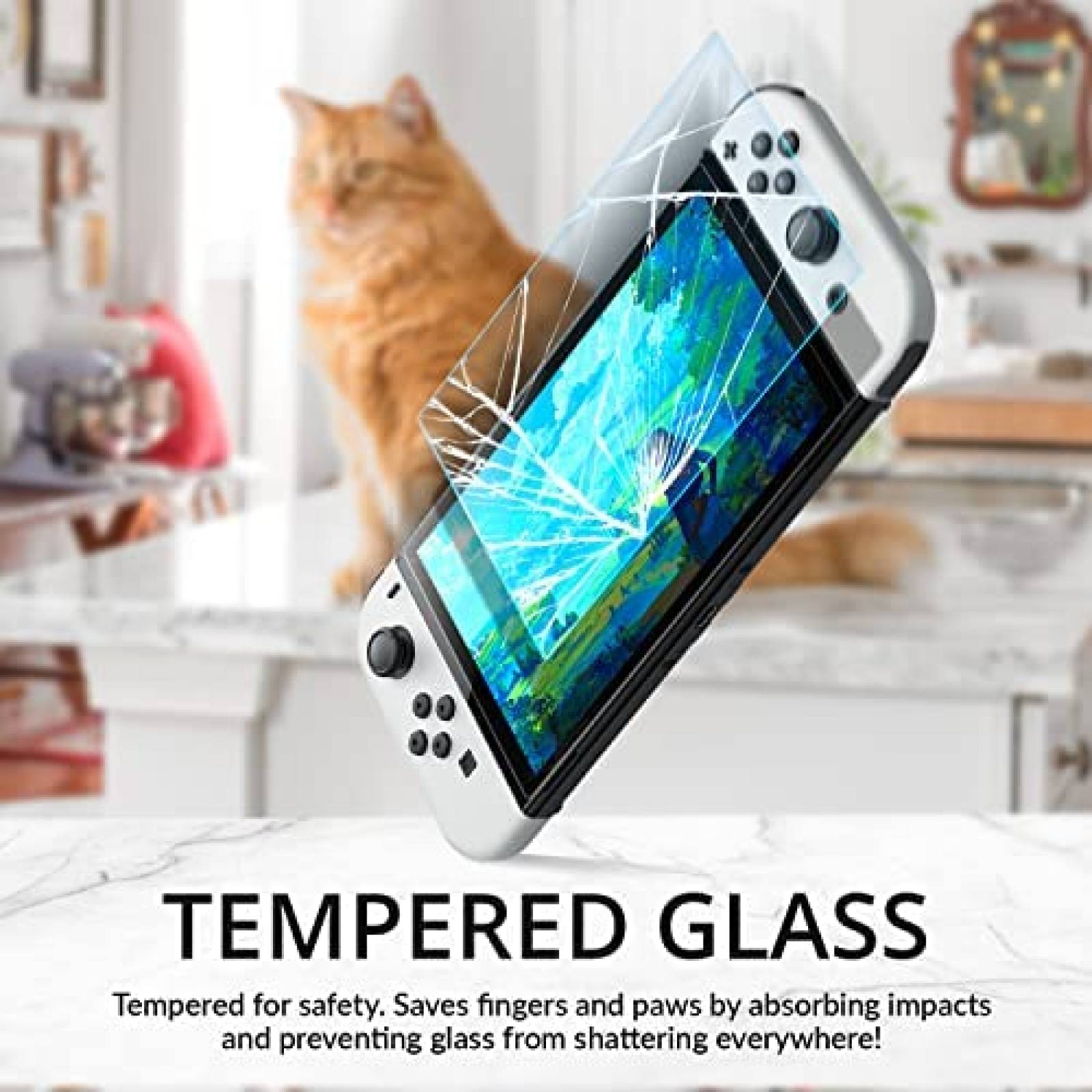 Protector de Pantalla Orzly para Nintendo Switch 4 Pzs