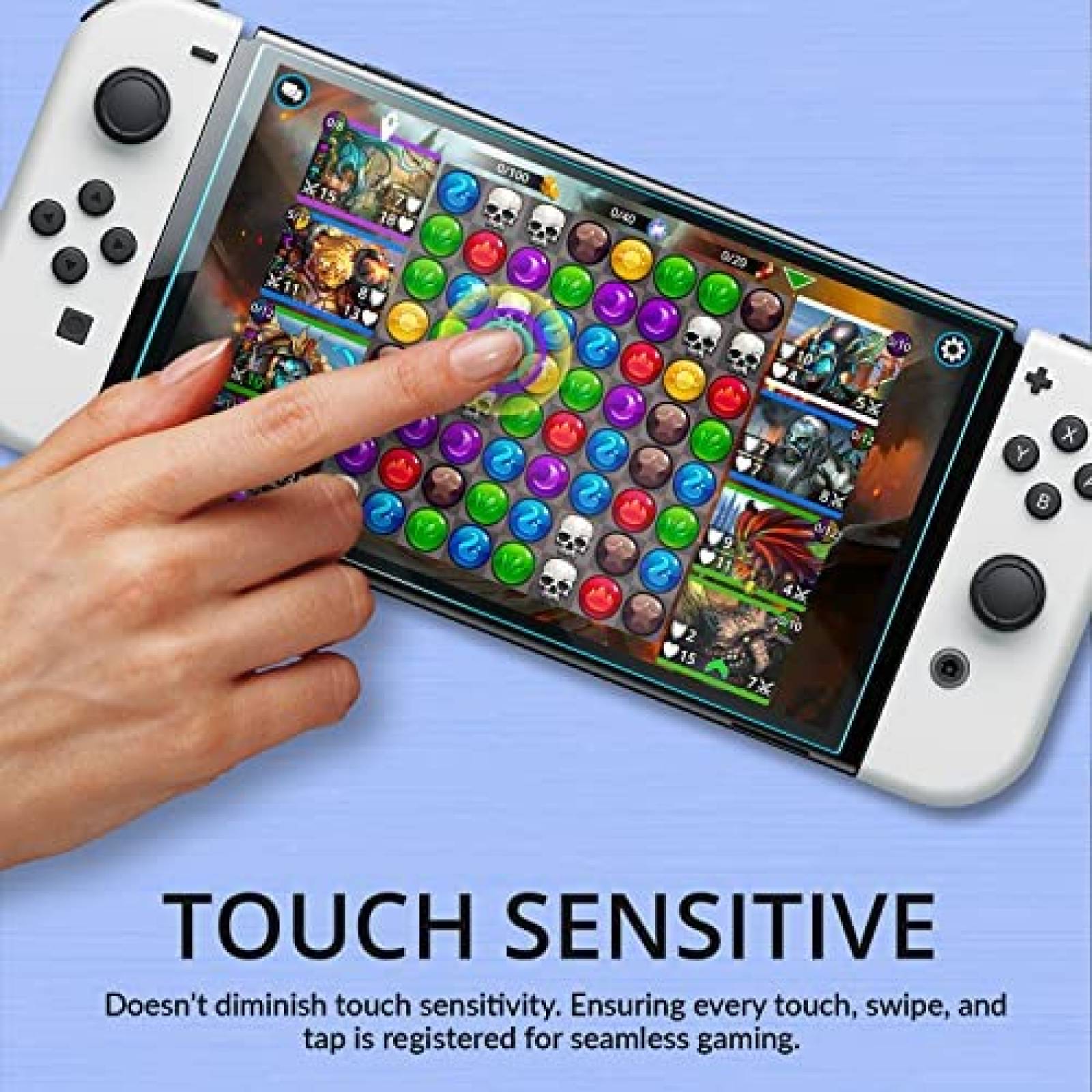 Protector de Pantalla Orzly para Nintendo Switch 4 Pzs