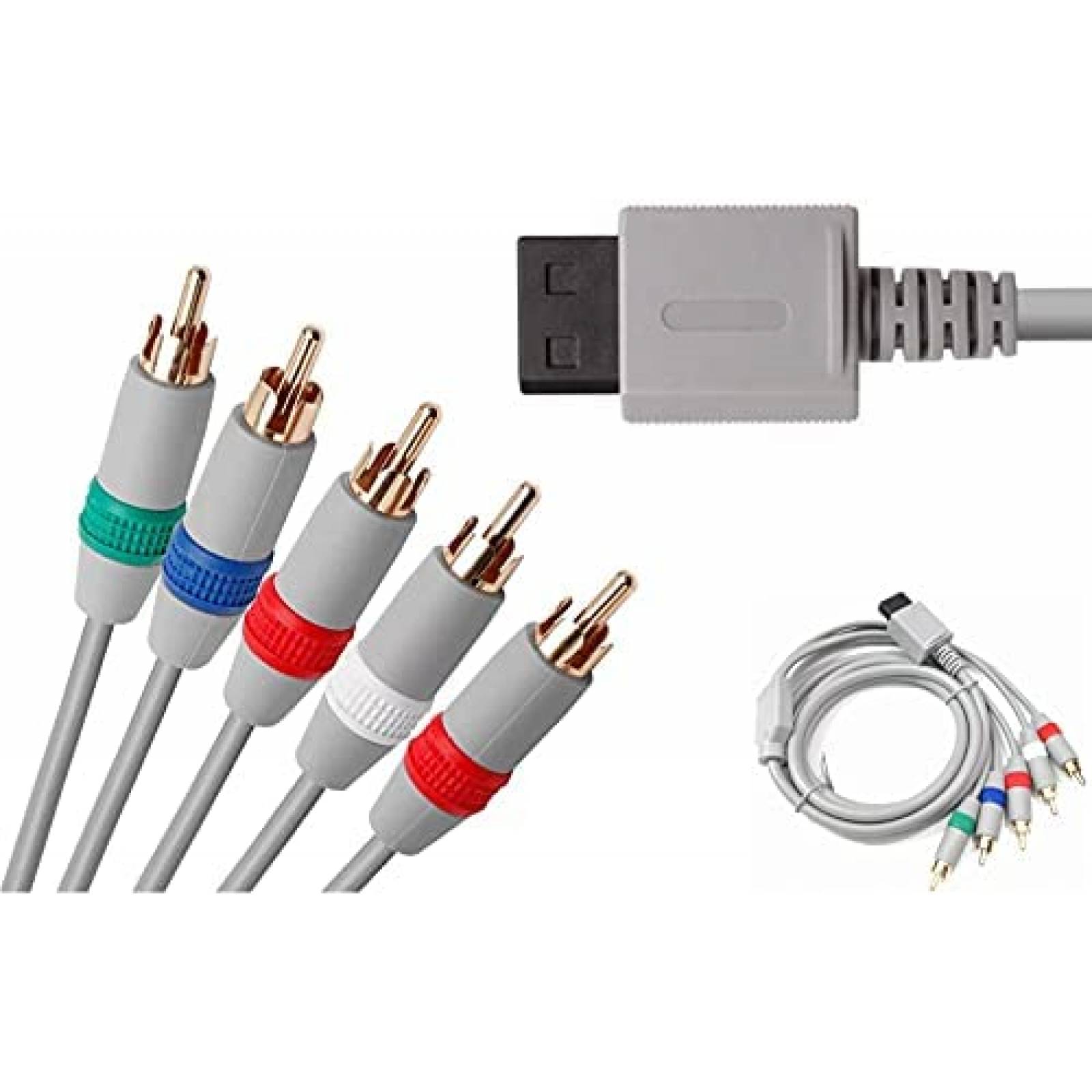 Cable de Video TIZOPO de 5 Entradas RCA para NWii -Gris
