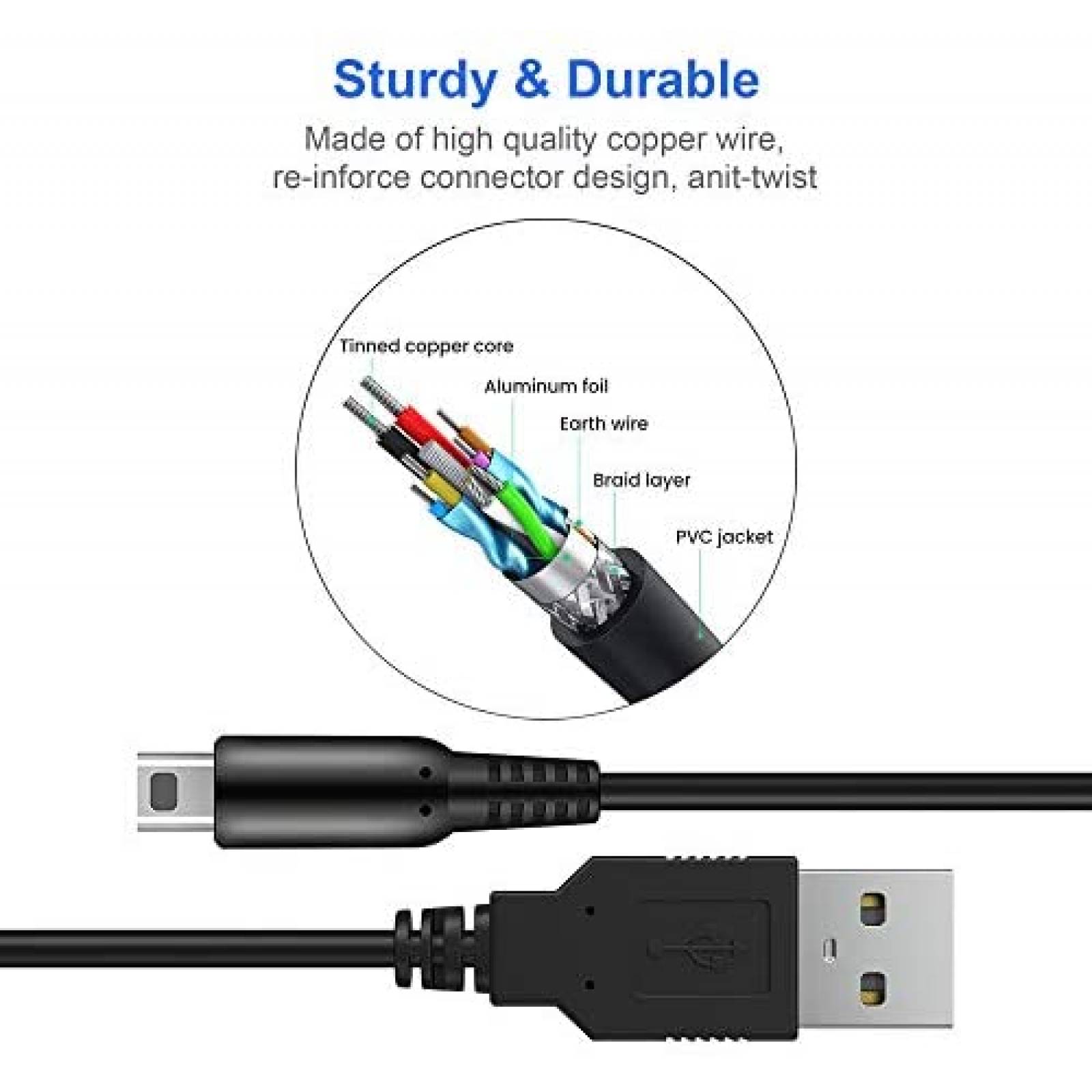 Cable Cargador CSTESVN 3.9ft USB Incluye 3 Stylus para DSi