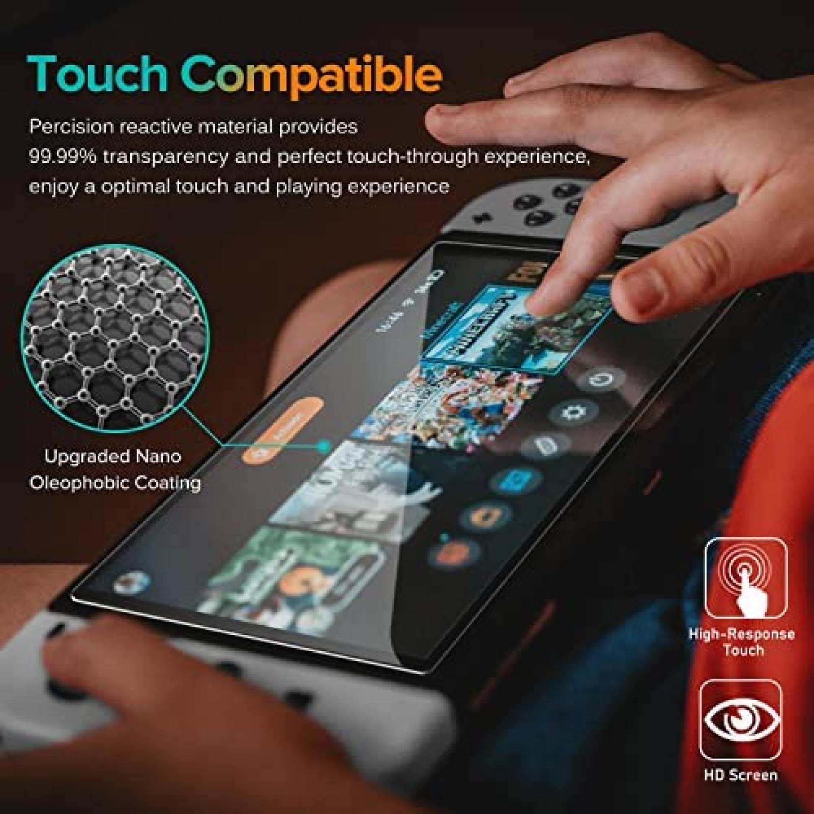 Protector de Pantalla iVoler para Nintendo Switch 4 Pzs