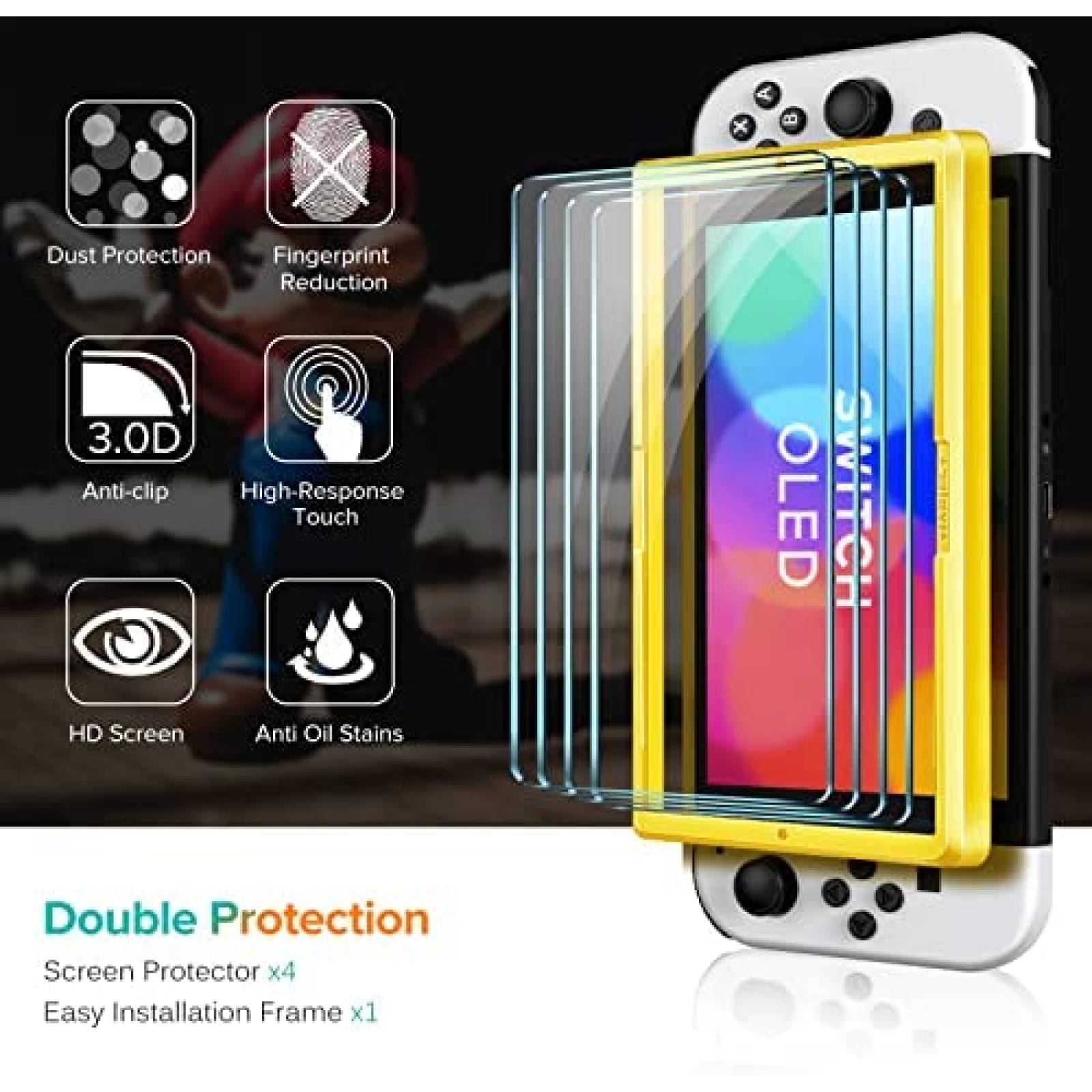 Protector de Pantalla iVoler para Nintendo Switch 4 Pzs