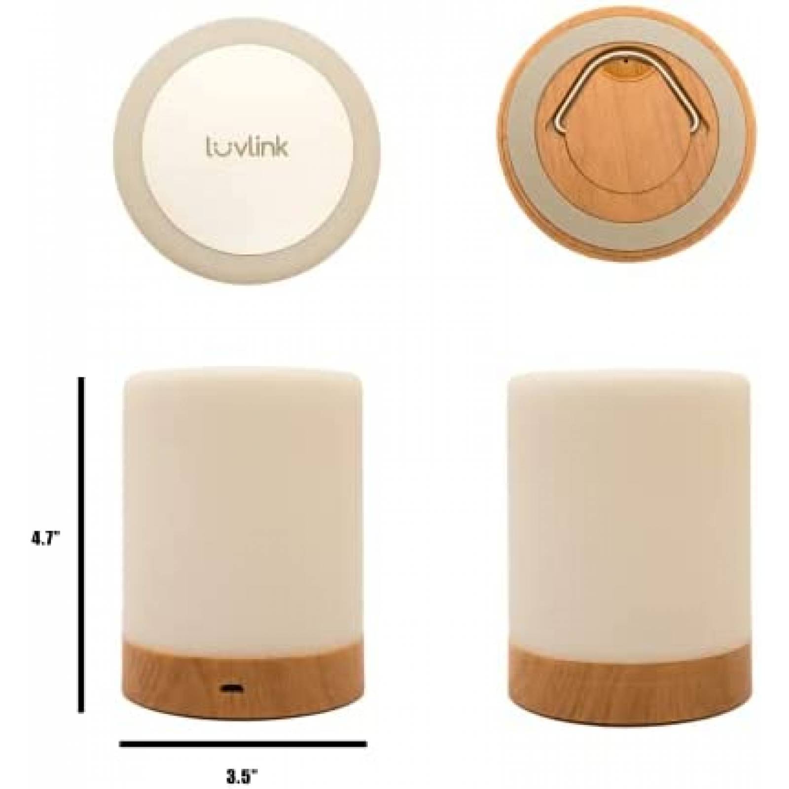 LuvLink Home Friendship Lamp V2 – Set Of 2, Wood & Glass Design, Extended WiFi & Bluetooth Setup, Touch-Activated Color Sync
