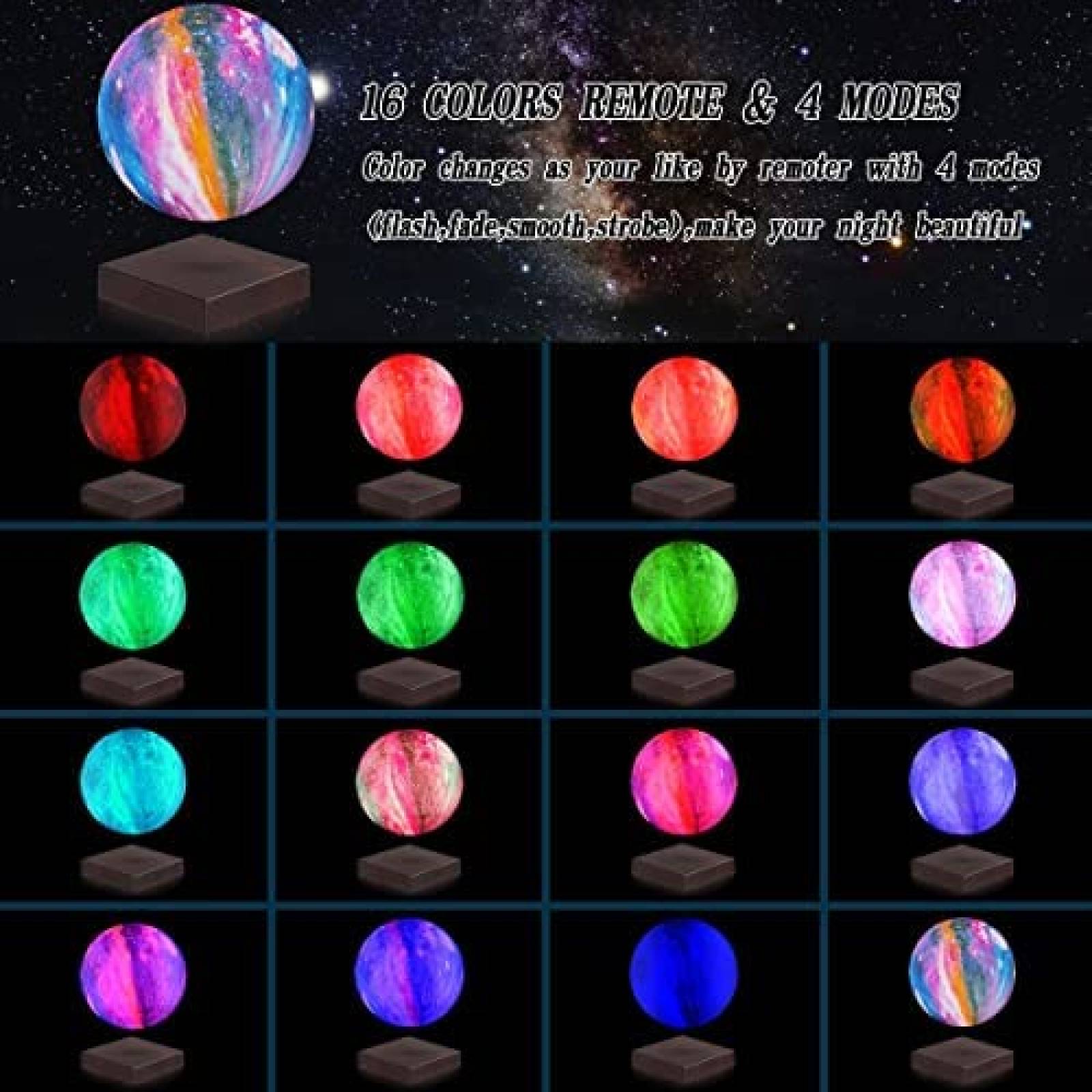 Lampara VGAzer de Luna Levitante que Flota y Gira -Morado