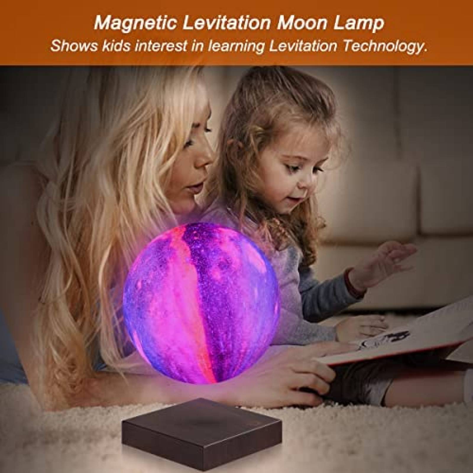 Lampara VGAzer de Luna Levitante que Flota y Gira -Morado