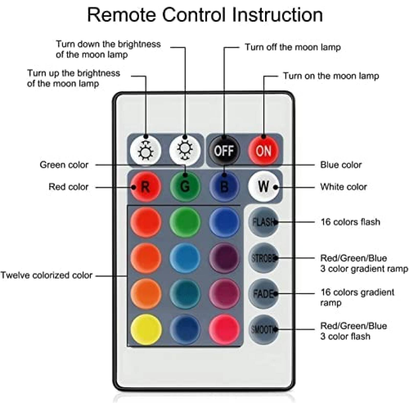 Lampara NSL Lighting 3D Control Remoto y Soporte -Morado