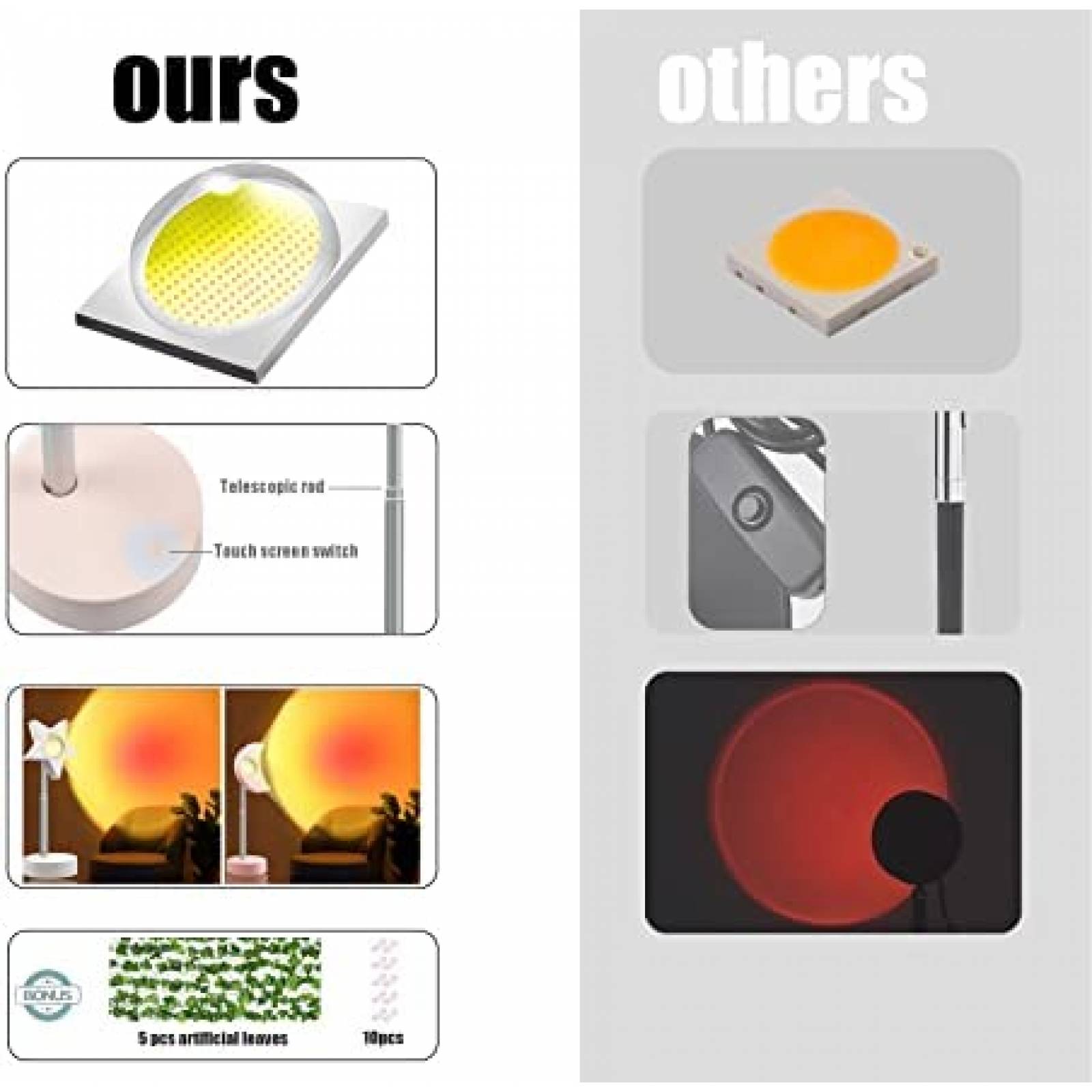 Lampara Proyector Freefa Tactil en Forma de Luna -Rosa