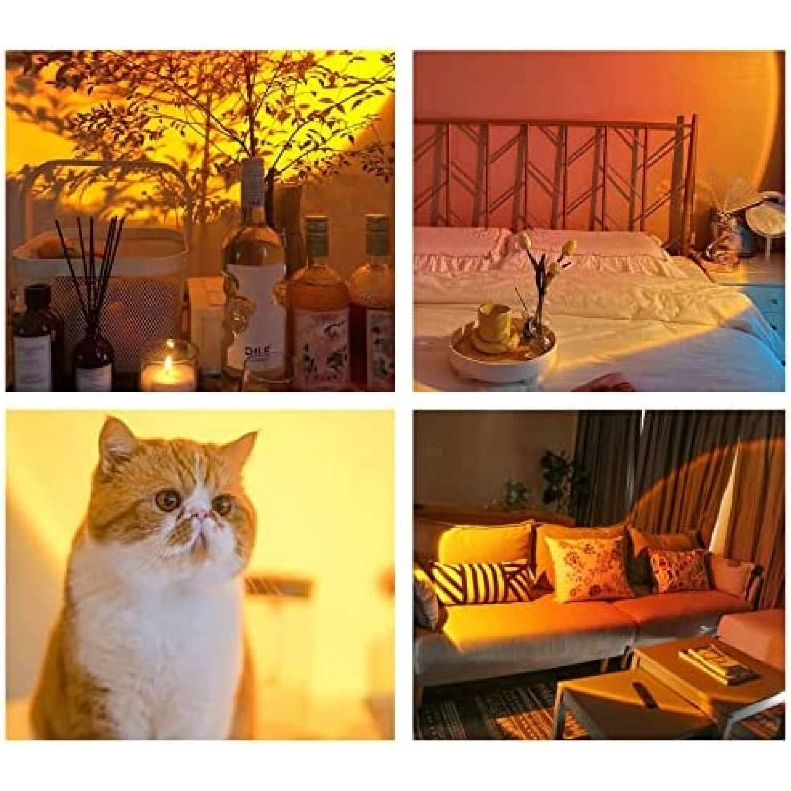 Lampara Proyector Freefa Tactil en Forma de Luna -Rosa