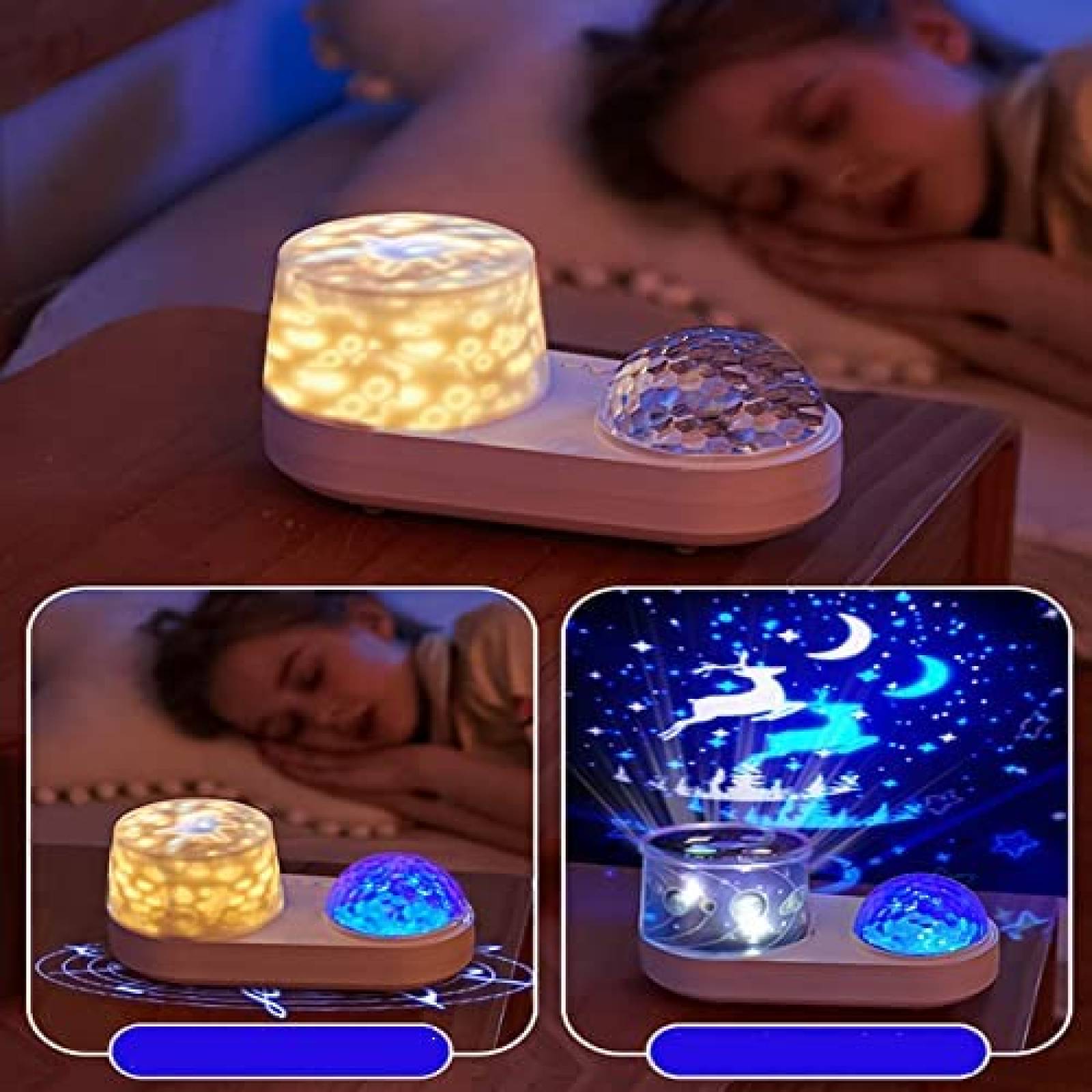 Lampara Proyector Xdalula con Luz de Estrellas LED -Blanco