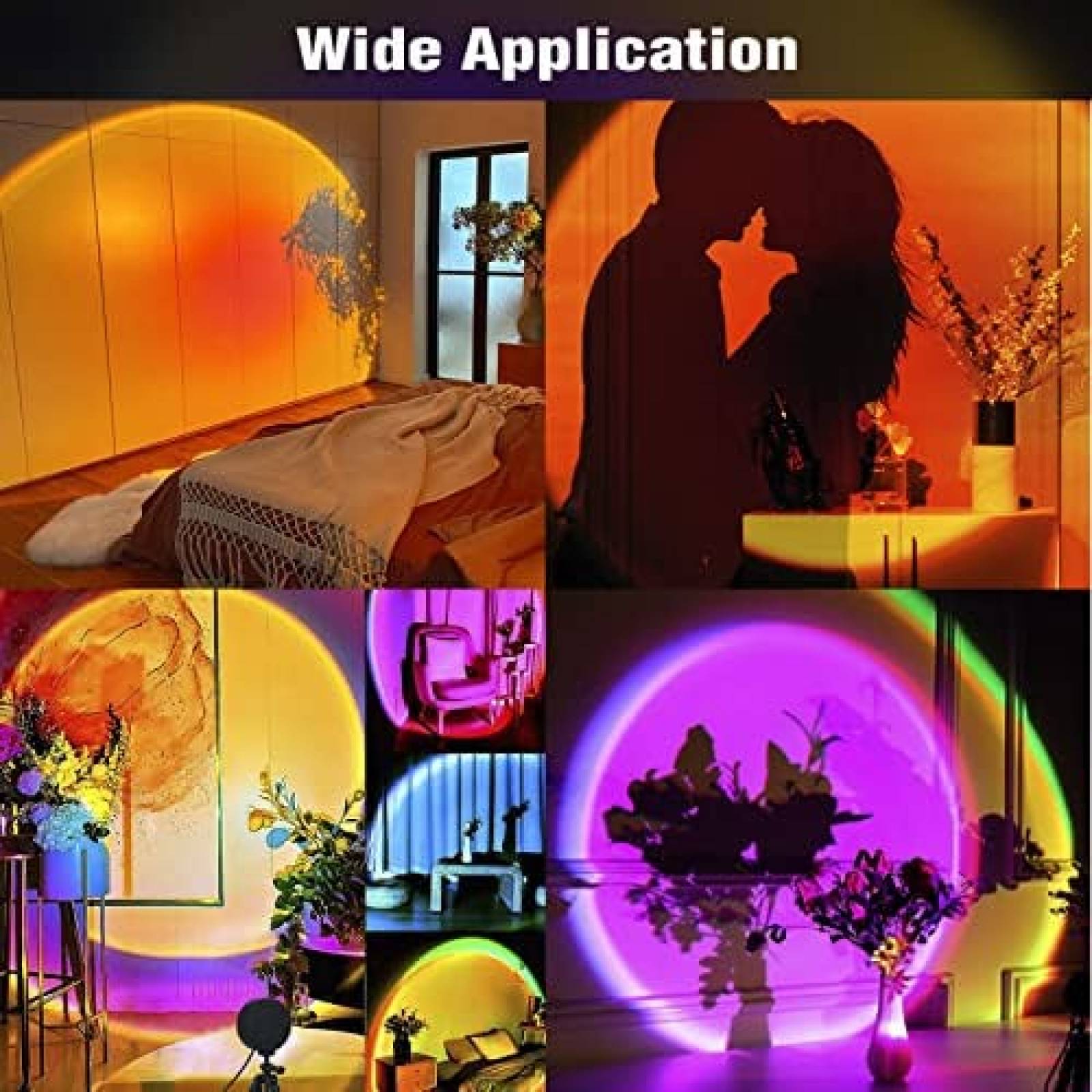 Lampara Proyector Balkwan de 16 Colores RGB USB -Negro