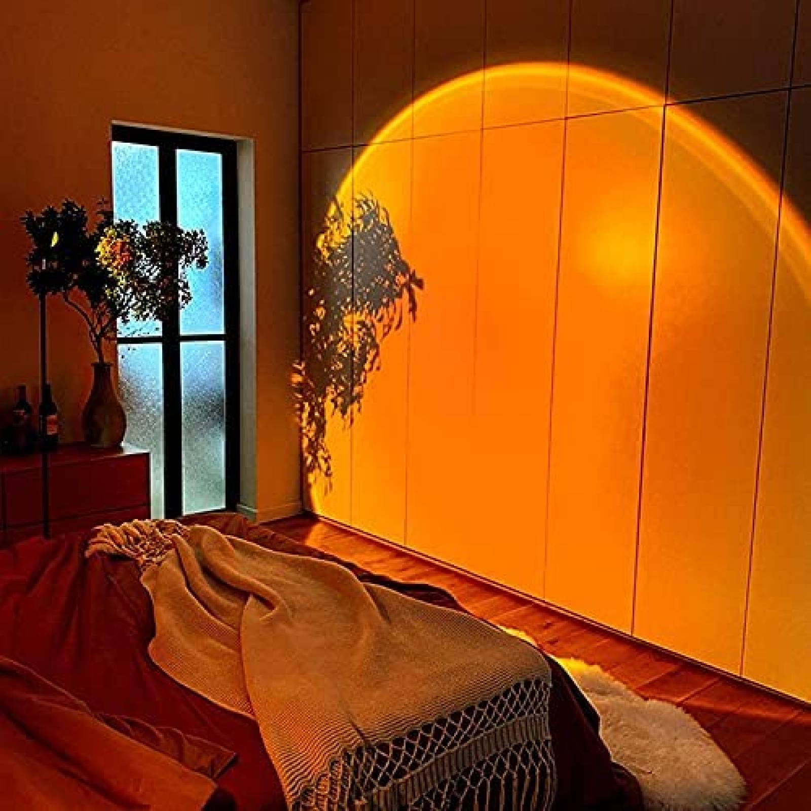 Lampara Proyector TEESNON Art Deco Atardecer Rojo -Negro