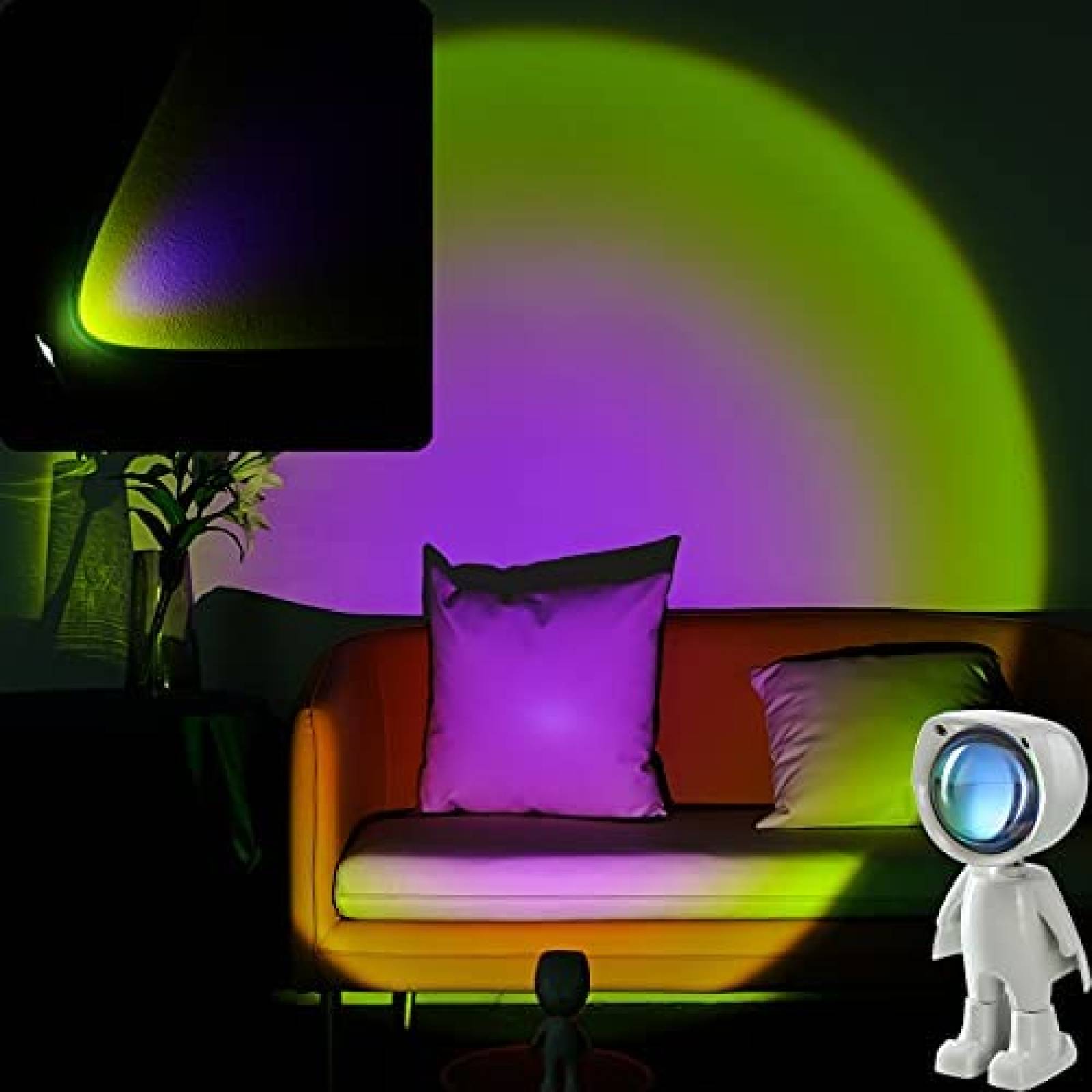 Lampara Proyector ALPOWL LED de Astronauta USB 360 -Blanco