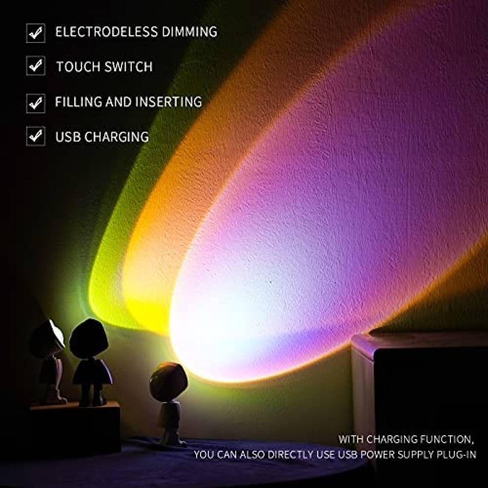 Lampara Proyector ALPOWL LED de Astronauta USB 360 -Blanco