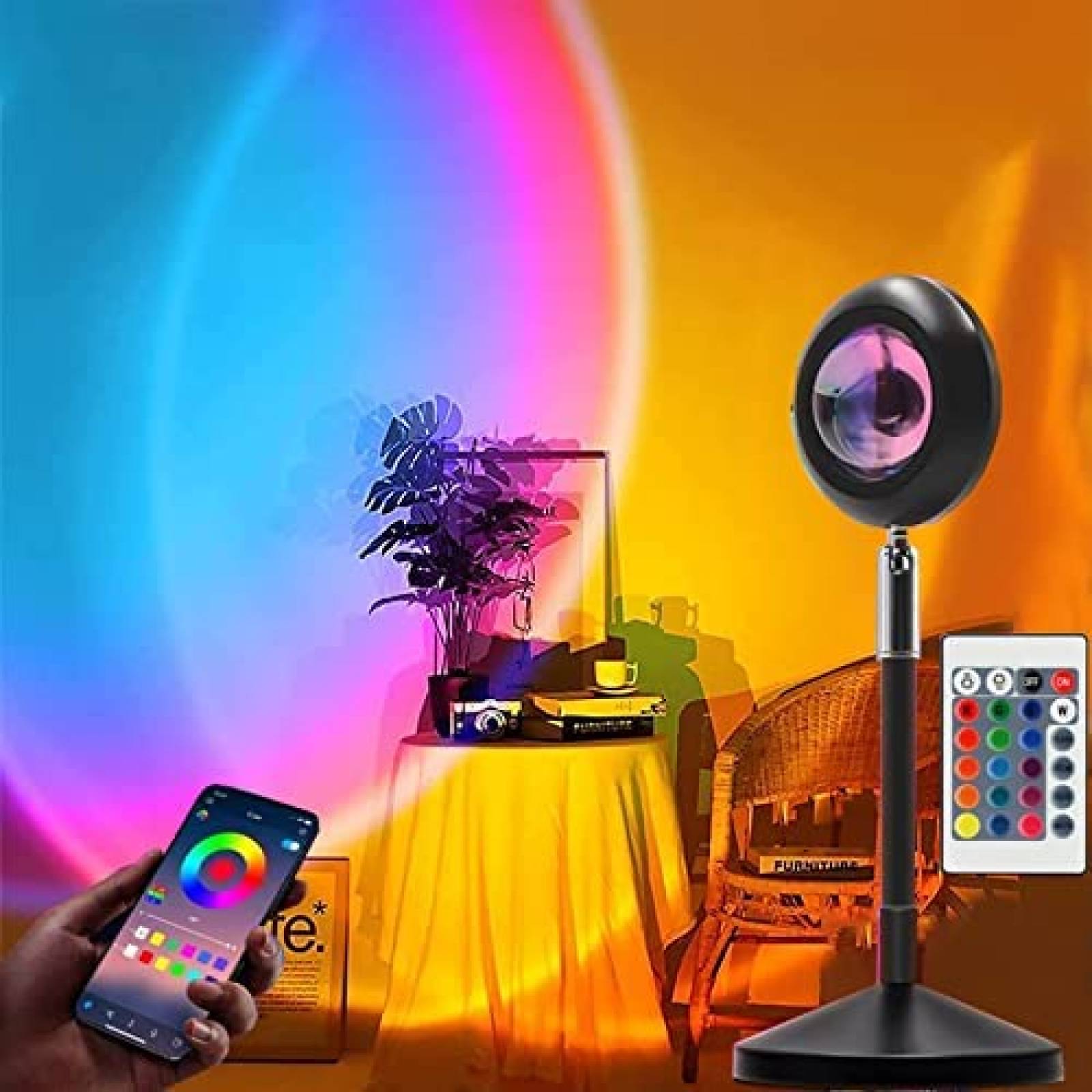 Lampara Proyector YYJ HOME LED de 10W 180 USB -Negro