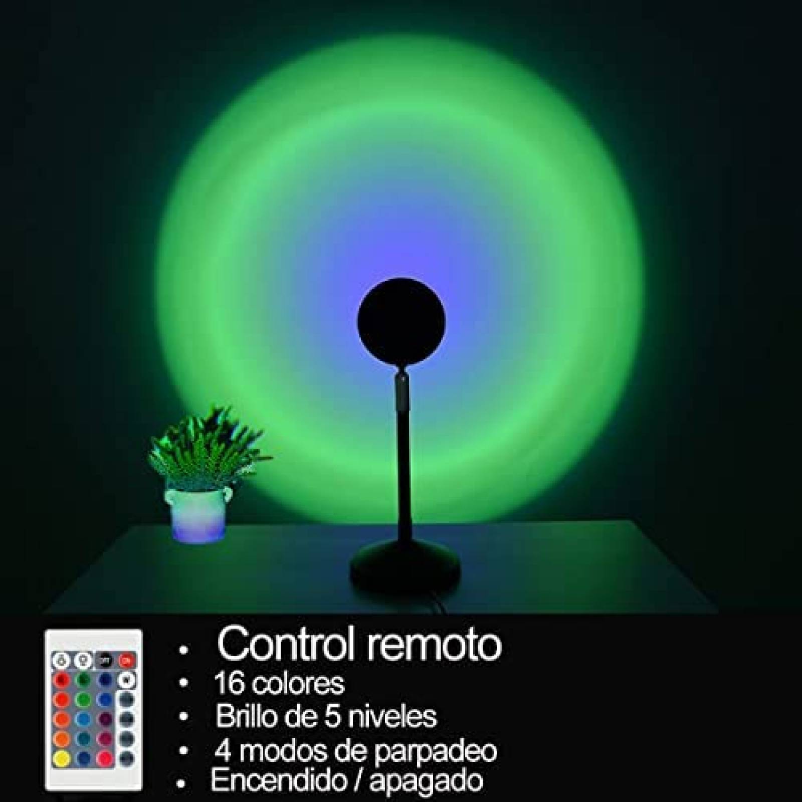 Lampara Proyector YYJ HOME LED de 10W 180 USB -Negro