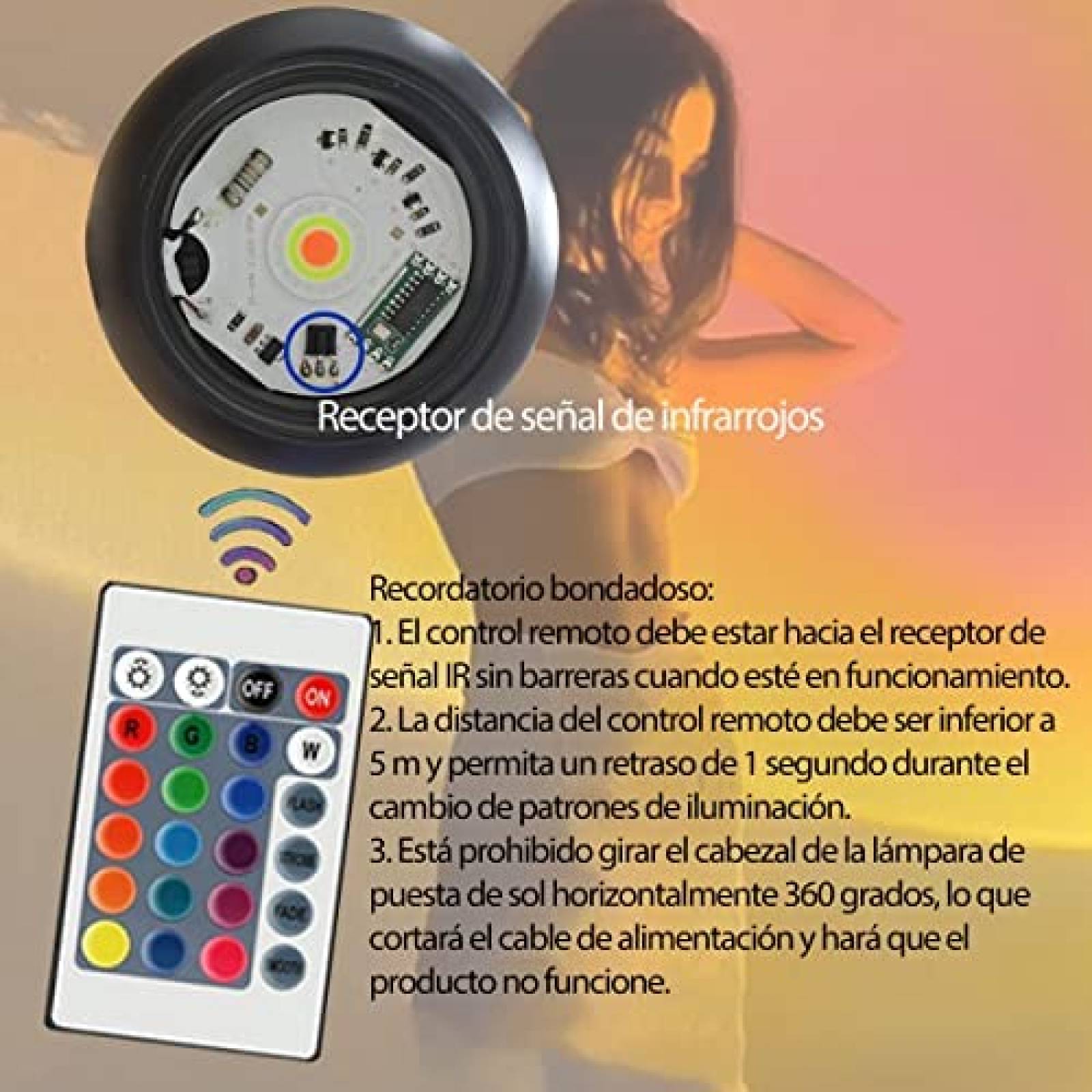 Lampara Proyector YYJ HOME LED de 10W 180 USB -Negro