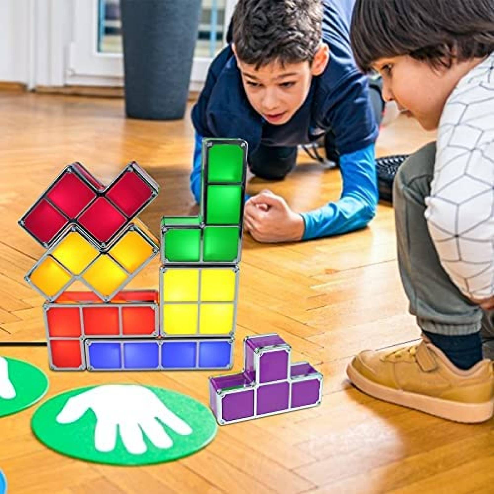 Lampara LED 3D VEEKI Estilo Tetris de 7 Colores USB -Negro