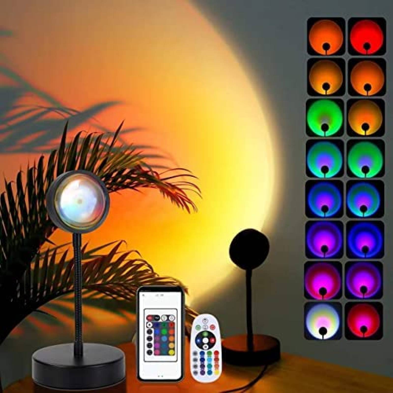 Lampara Proyector QUIGO de Atardecer 10W con Control -Negro