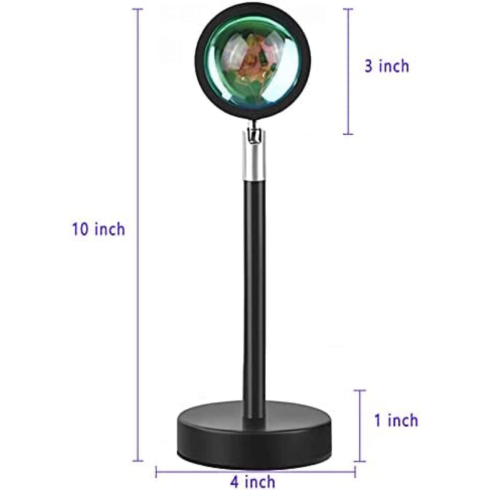 Lampara Proyector X-CHENG USB de 180 de Arco Iris -Negro