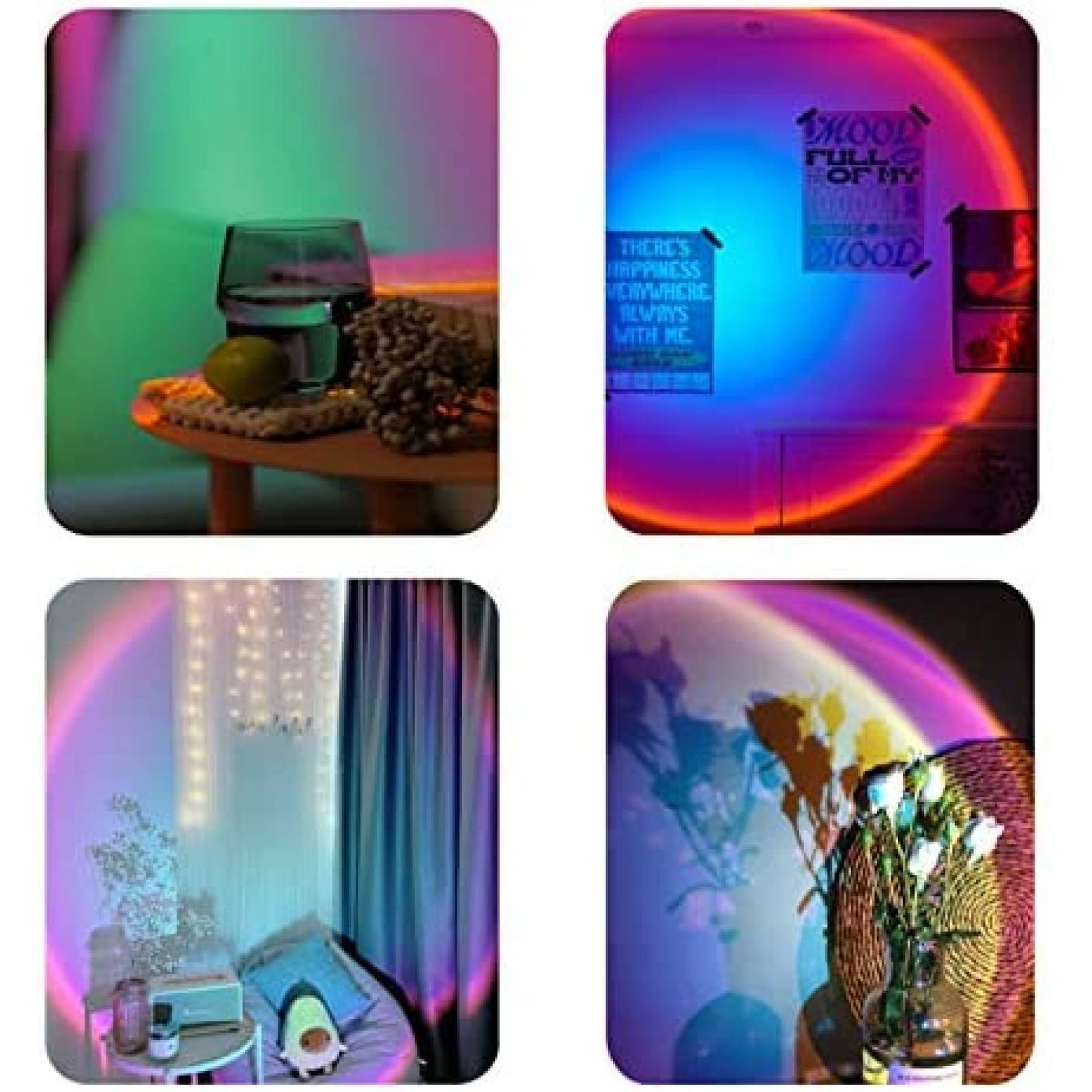 Lampara Proyector X-CHENG USB de 180 de Arco Iris -Negro