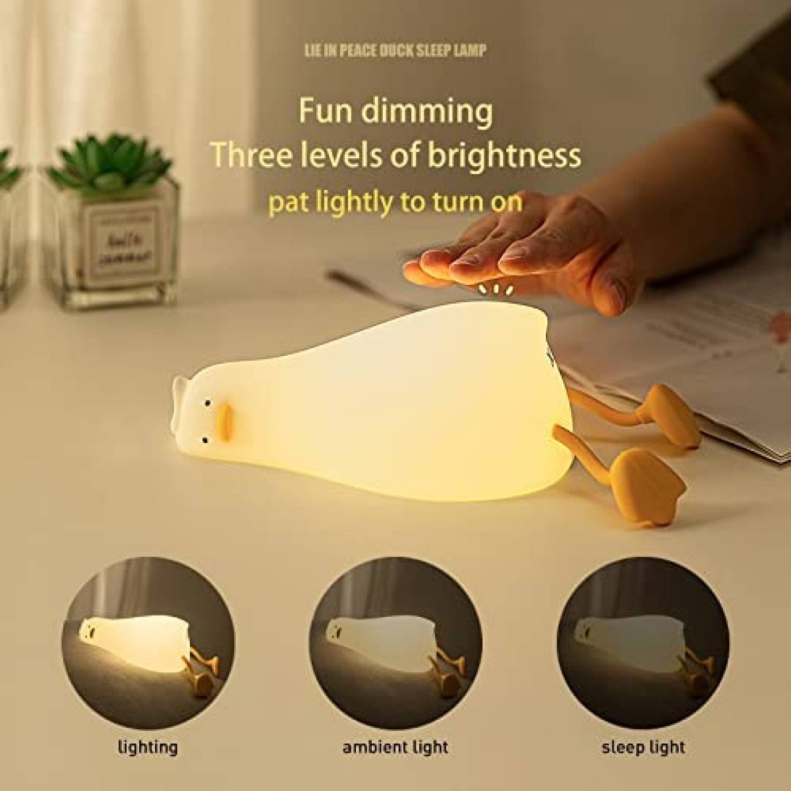Lampara de Noche de Pato MUID Recargable Luz LED -Blanco