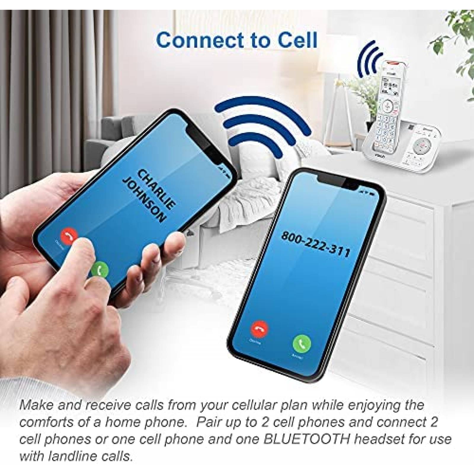 Telefonos VTech VS112-47 4 Pzs Bluetooth -Plateado