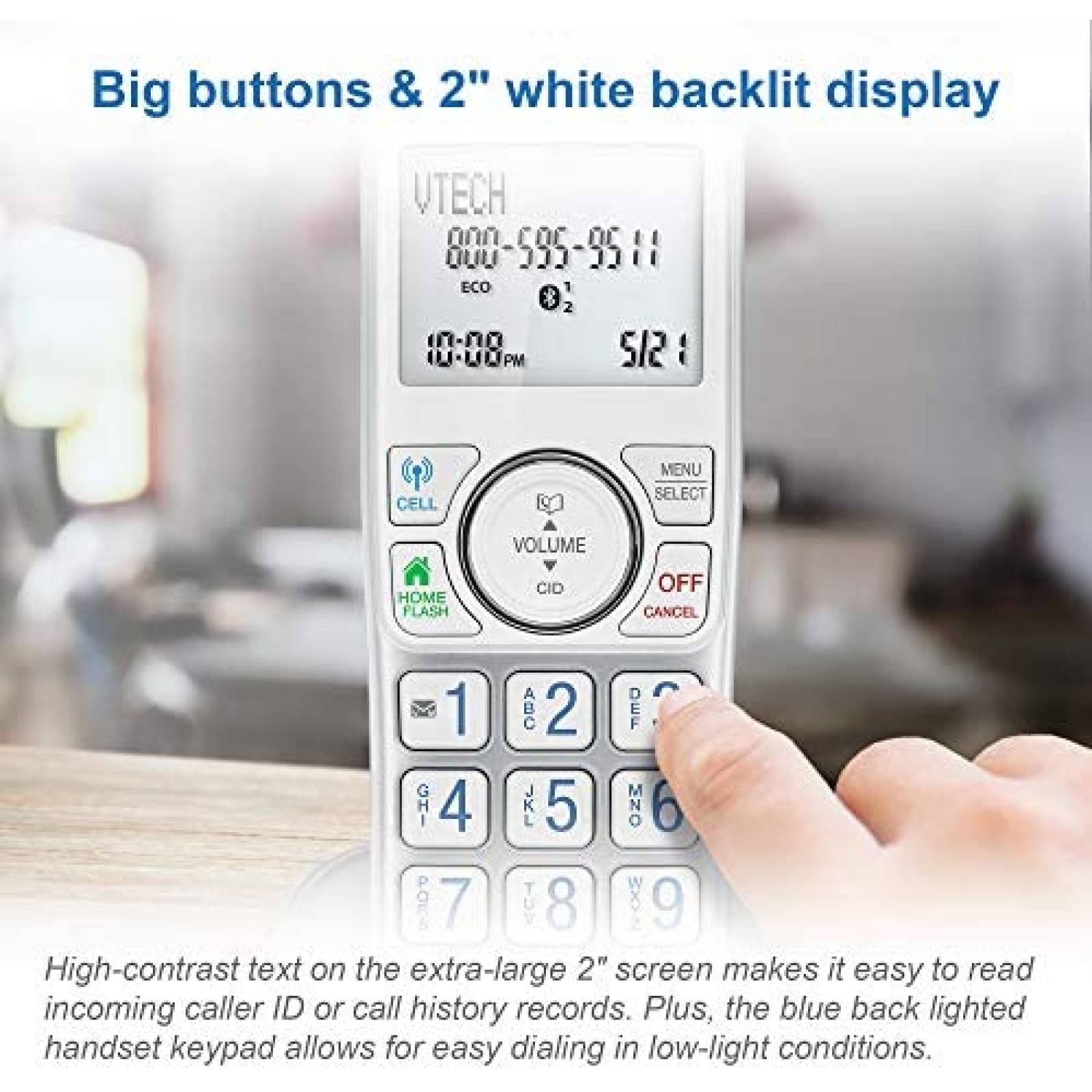 Telefonos VTech VS112-47 4 Pzs Bluetooth -Plateado