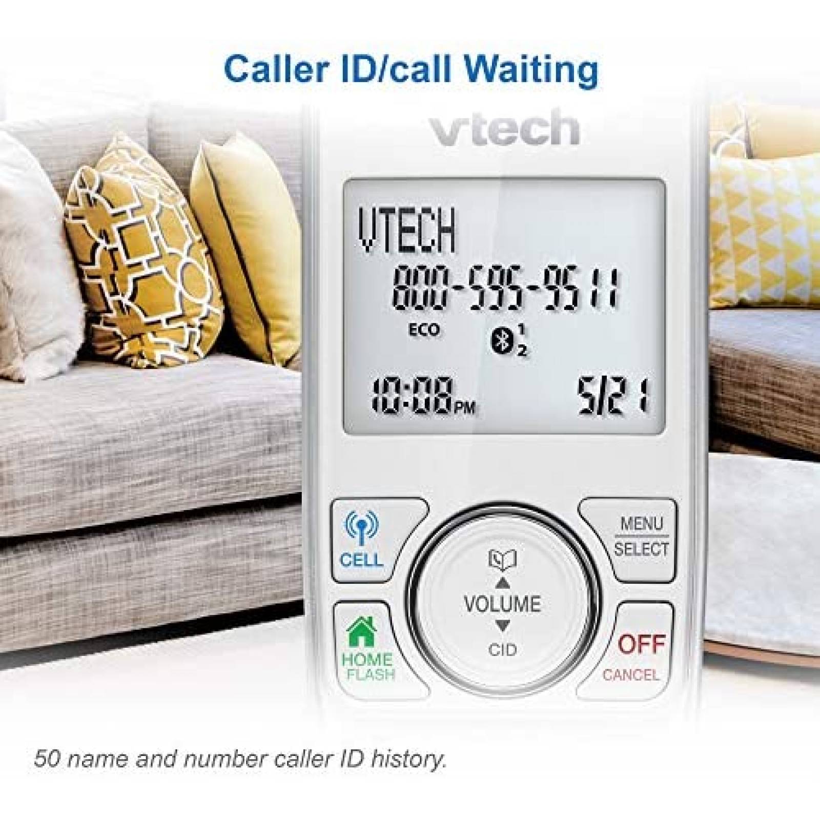 Telefonos VTech VS112-47 4 Pzs Bluetooth -Plateado