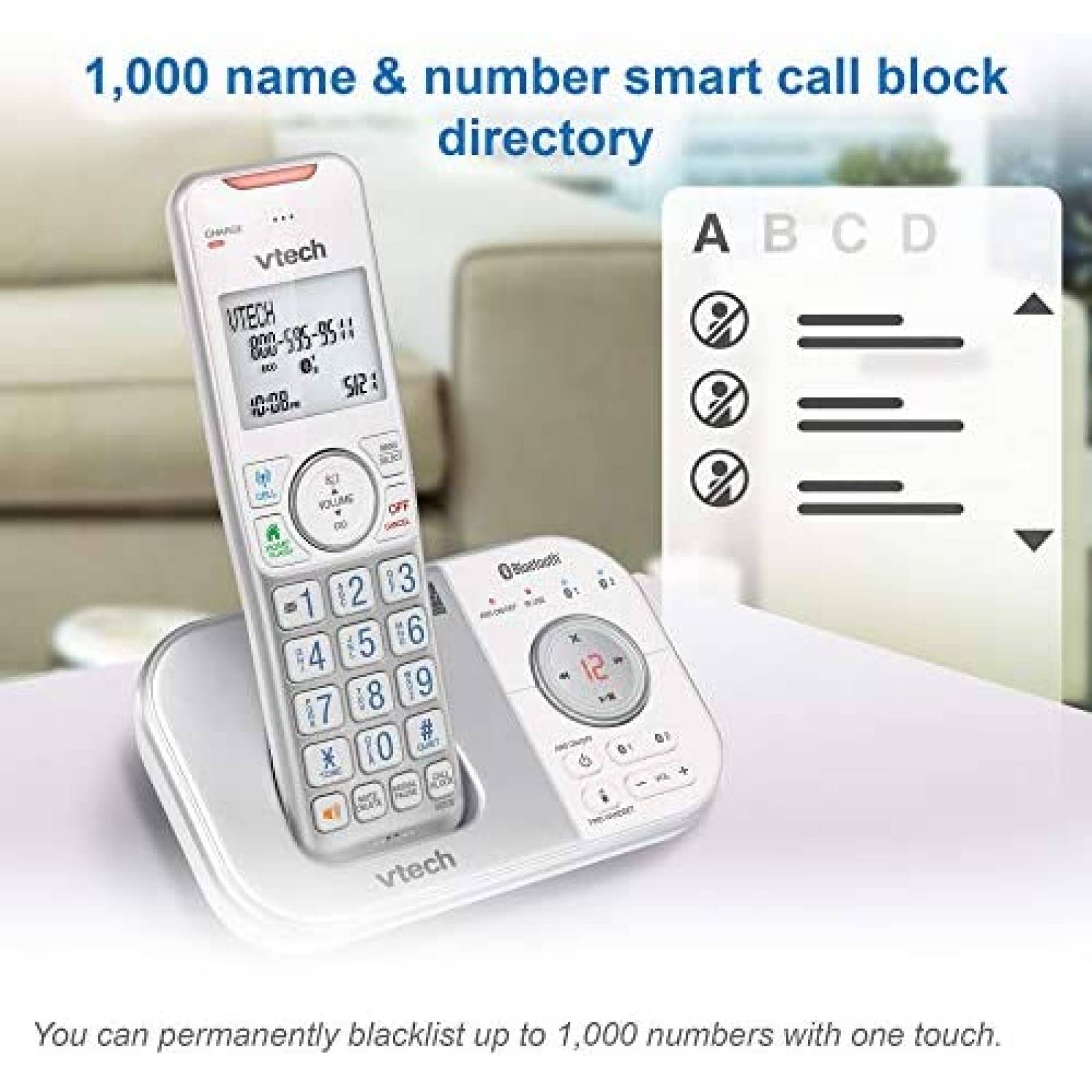 Telefonos VTech VS112-47 4 Pzs Bluetooth -Plateado