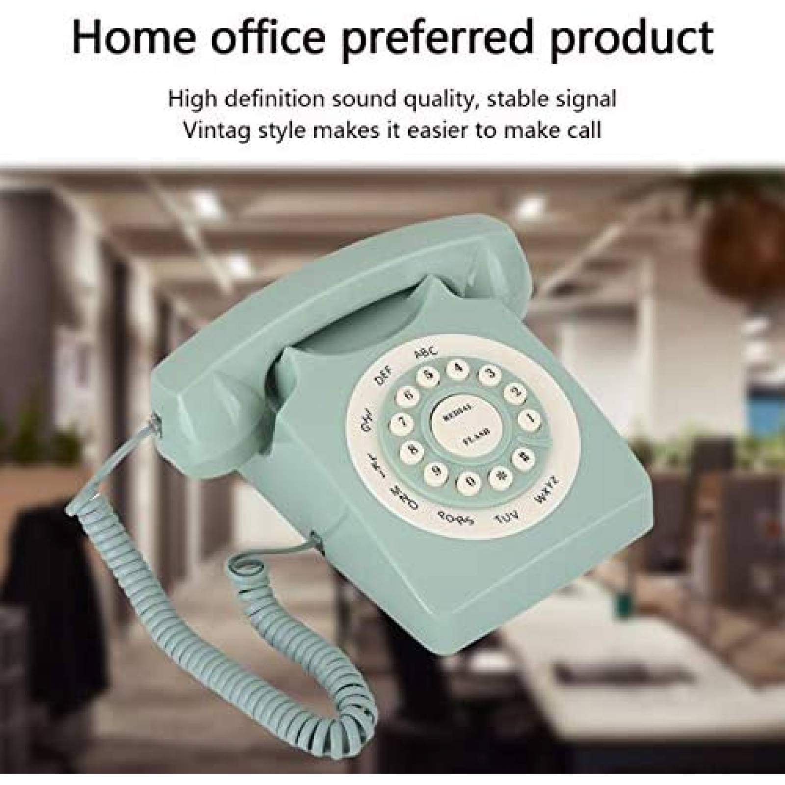 Telefono antiguo clasico Archuu marcacion de disco -Celeste