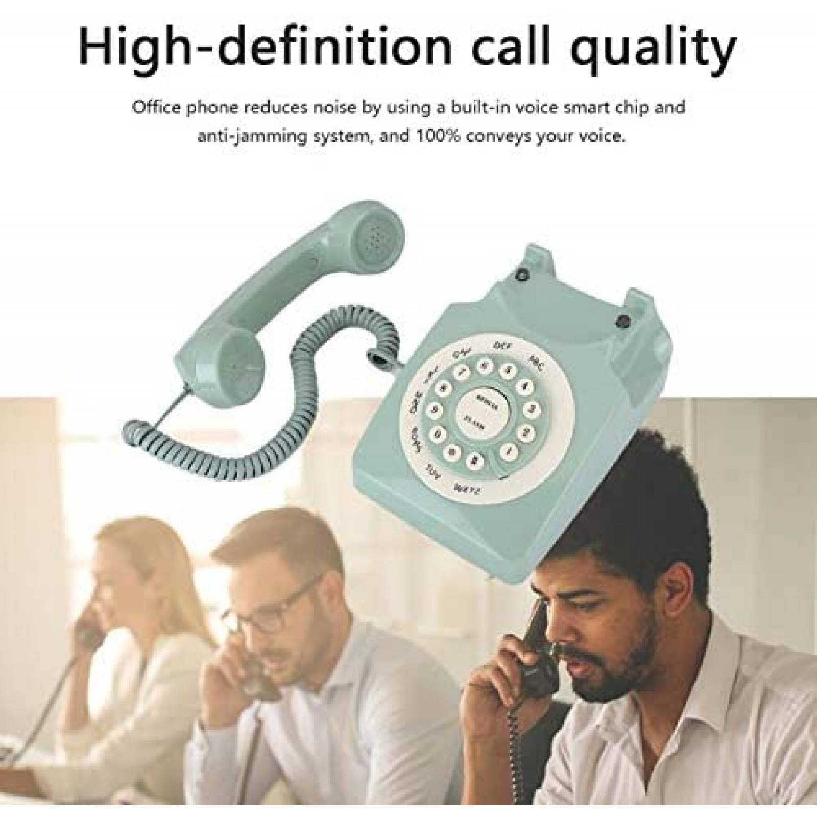 Telefono antiguo clasico Archuu marcacion de disco -Celeste