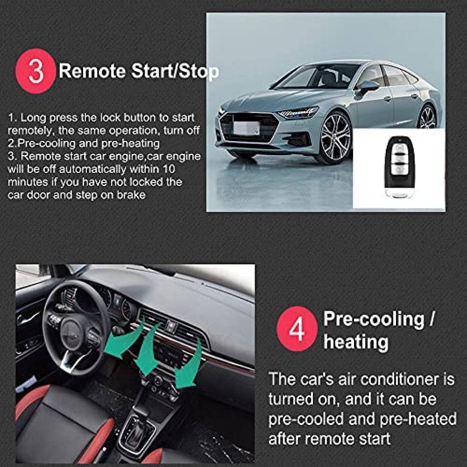 Alarma de coche SQUND PKE Sistema entrada pasiva sin llave