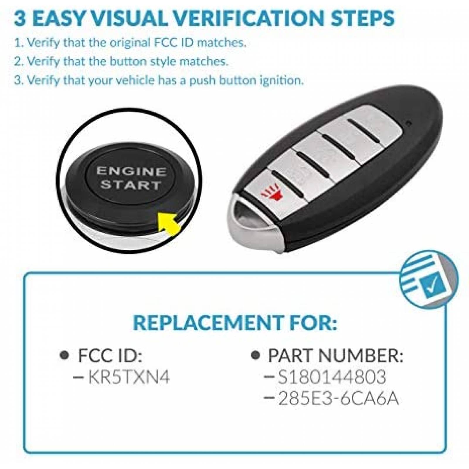 Llave Inteligente Keyless2Go para Nissan KR5TXN4 -Negro