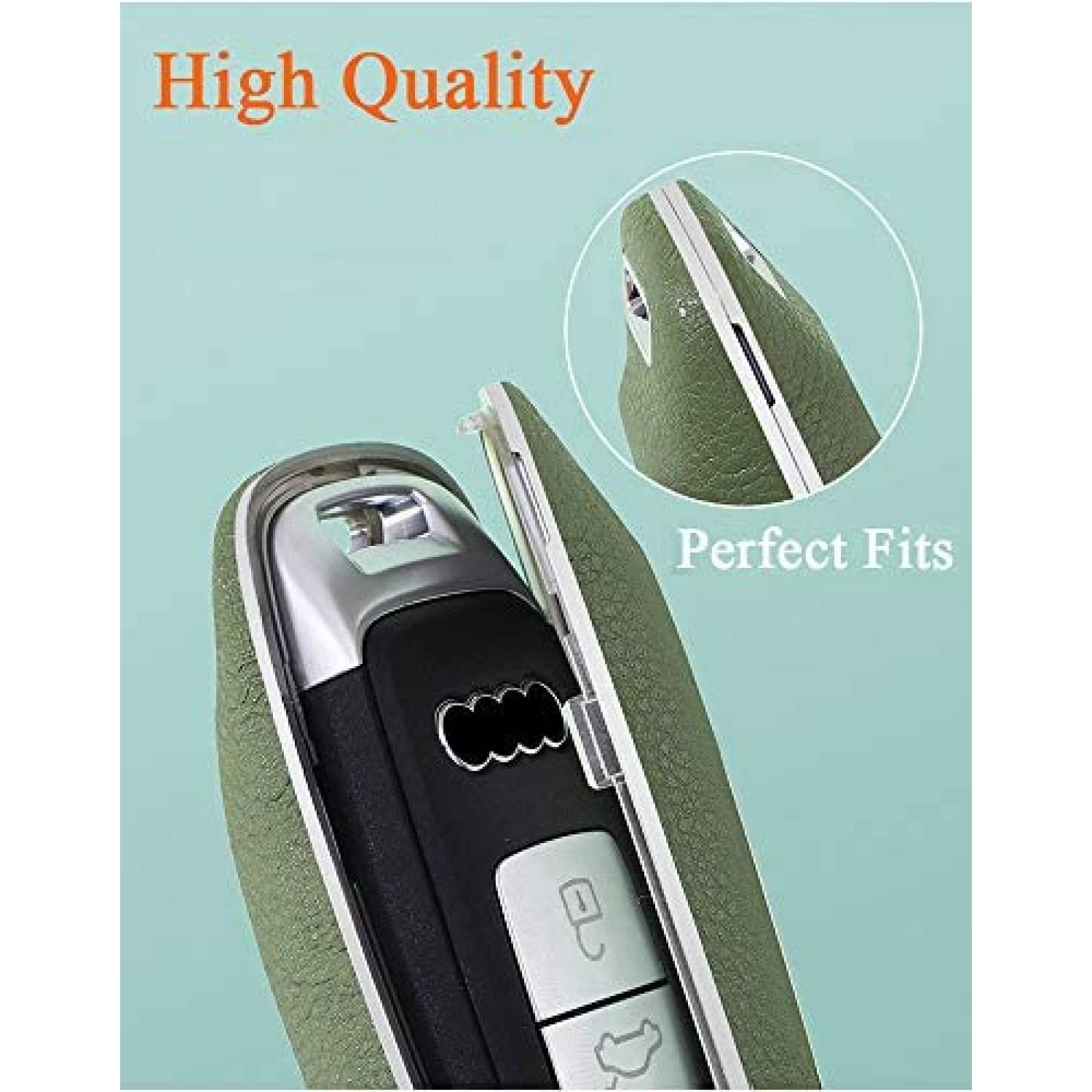 Funda llaves carro SANRILY Audi 3-Button Smart Cuero -Rojo