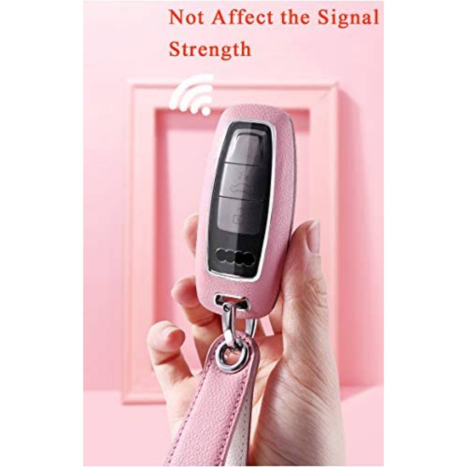 Funda llaves carro SANRILY Audi 3-Button Smart Cuero -Rojo