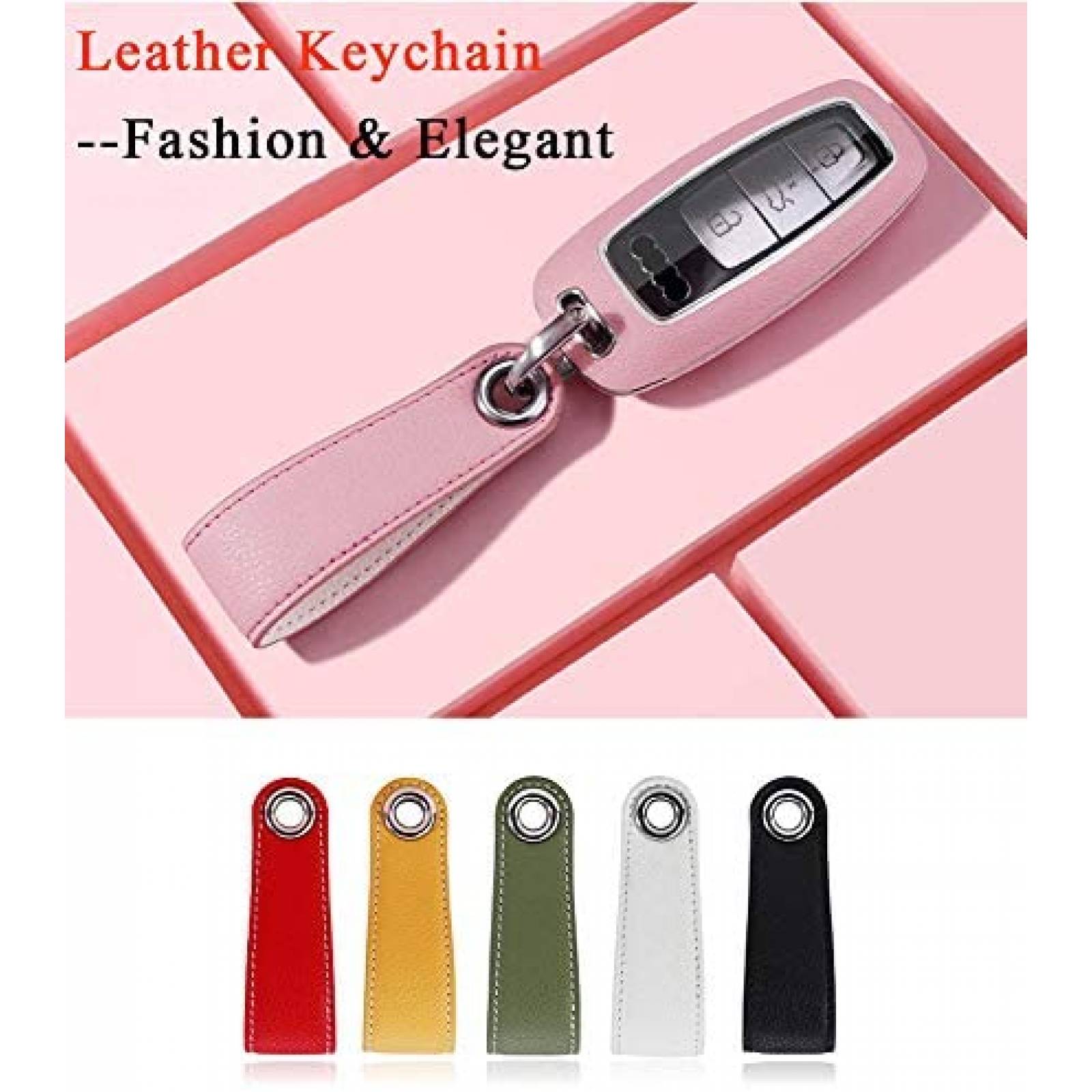 Funda llaves carro SANRILY Audi 3-Button Smart Cuero -Rojo