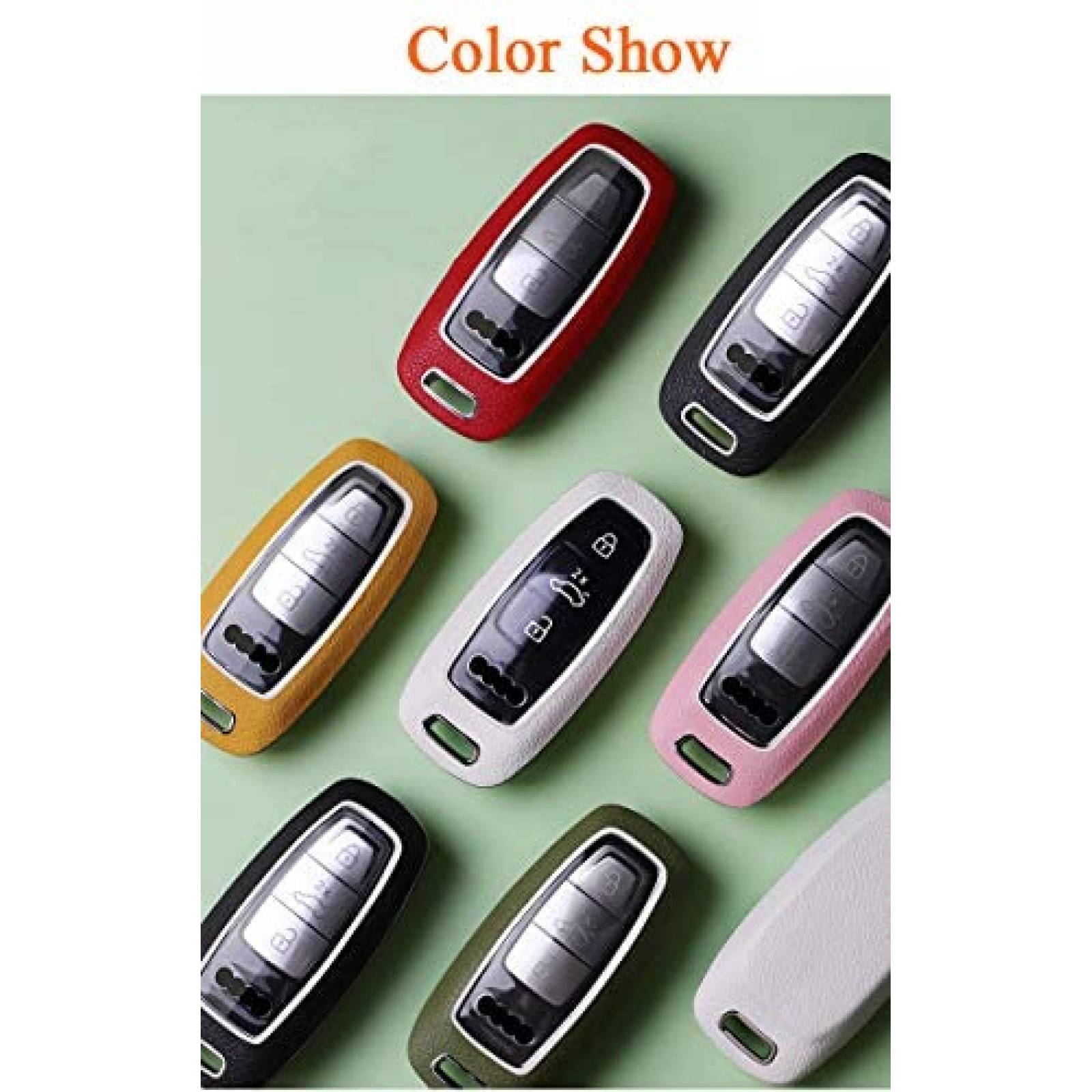 Funda llaves carro SANRILY Audi 3-Button Smart Cuero -Rojo