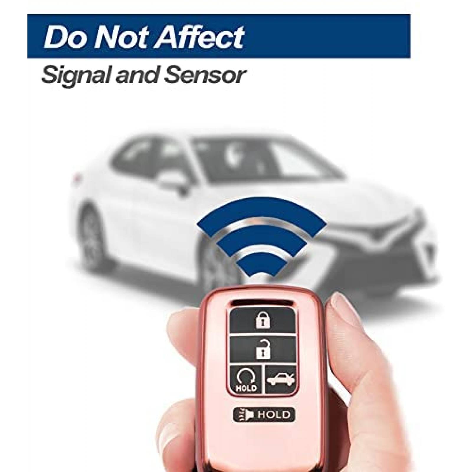 Llave Carro INFIPAR Civic CR-V Compatible 5 Botones -Rosa