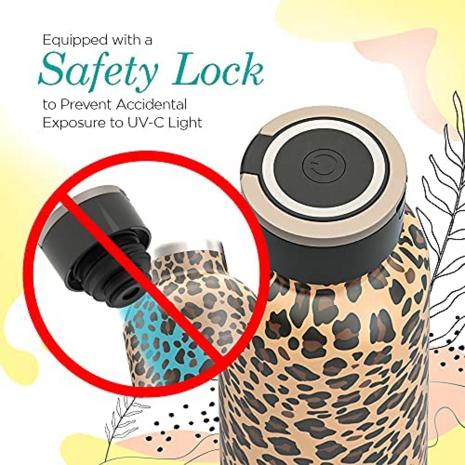 Termo Autolimpiante UVBRITE Recargable de 24 Onzas -Tropical