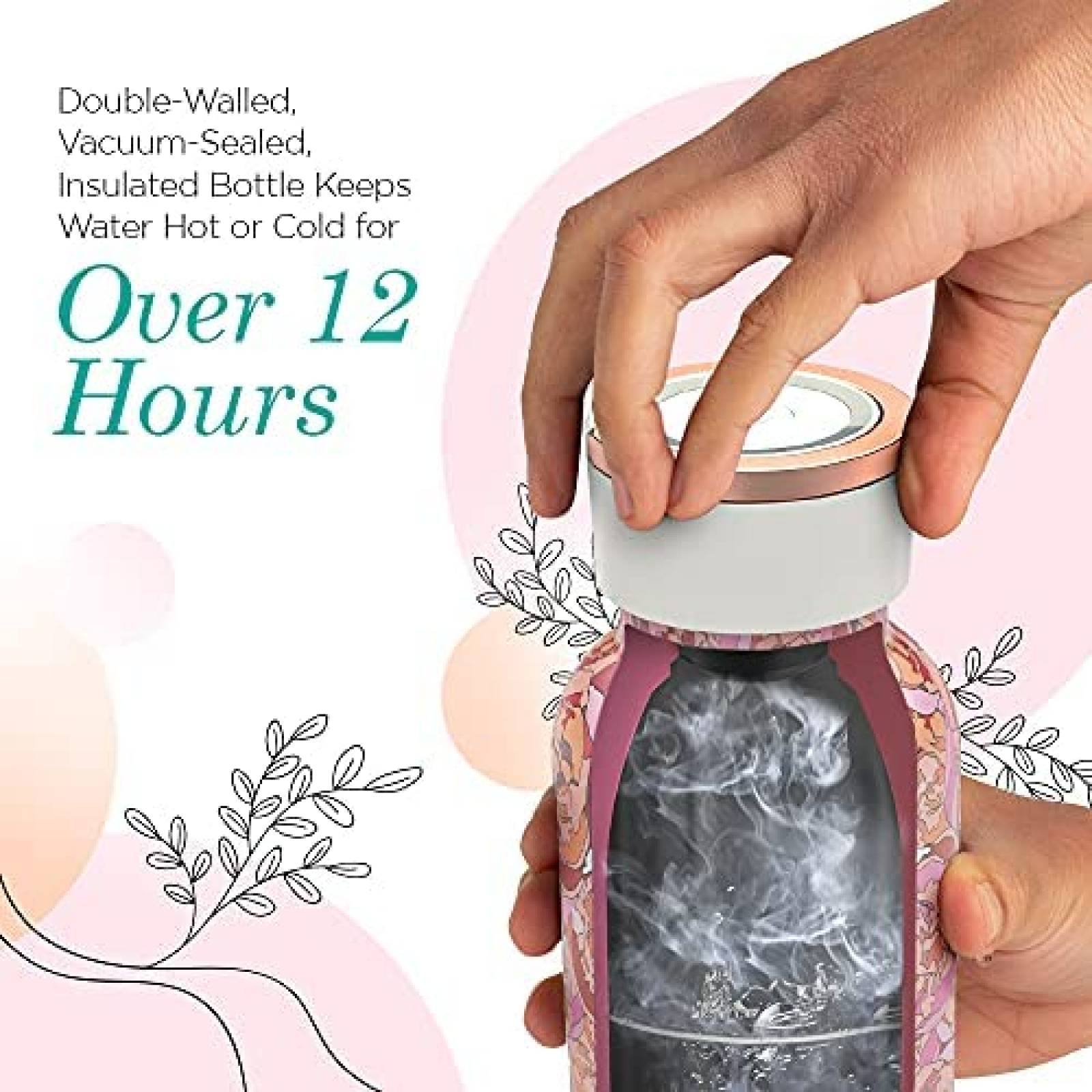 Termo Autolimpiante UVBRITE Recargable de 24 Onzas -Tropical