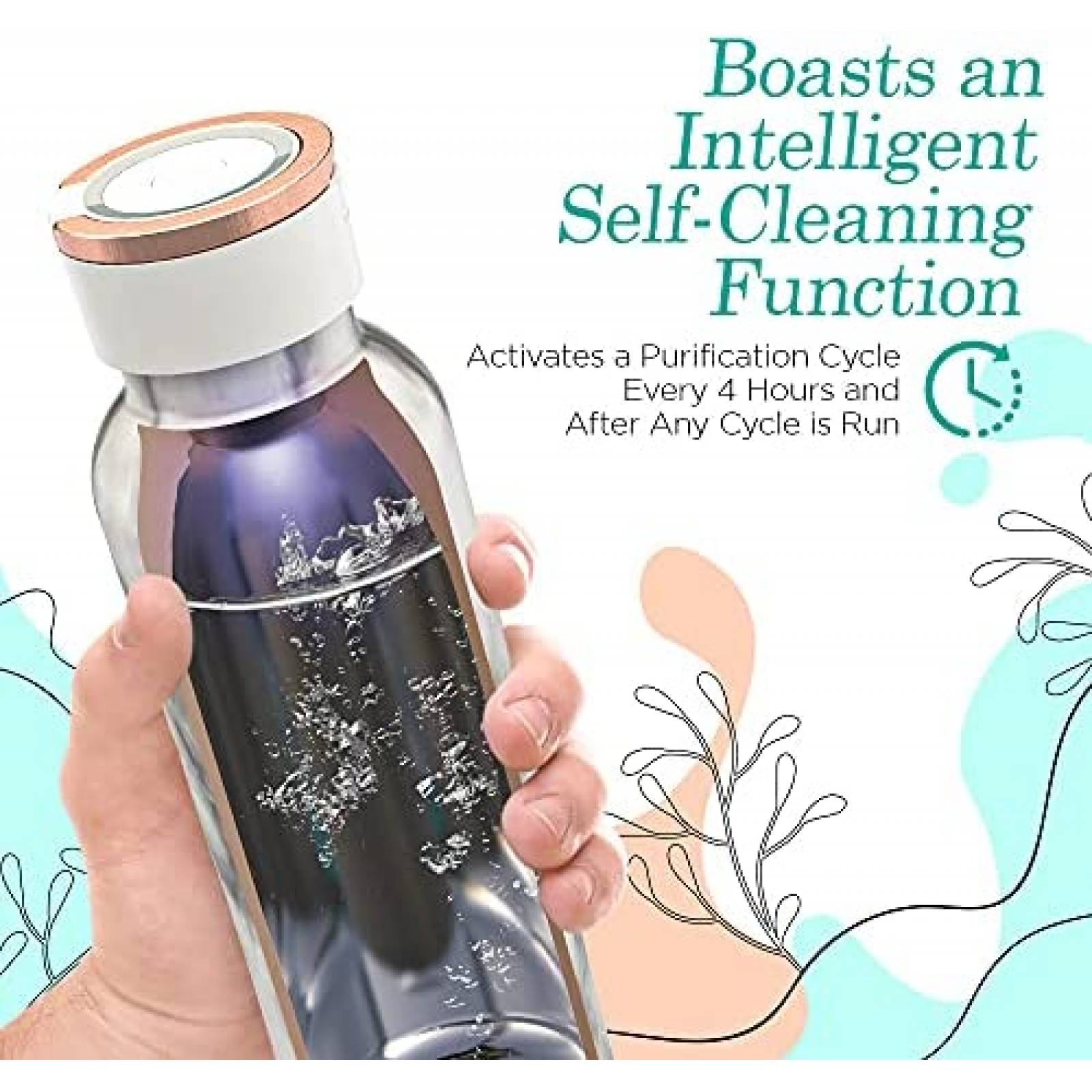 Termo Autolimpiante UVBRITE Recargable de 24 Onzas -Tropical