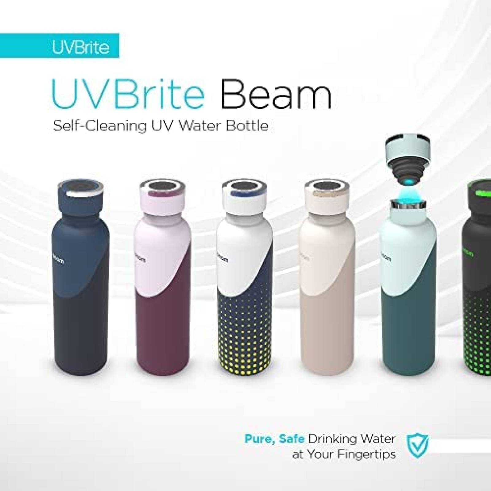 Termo Autolimpiante UVBRITE Recargable de 24 Onzas -Verde