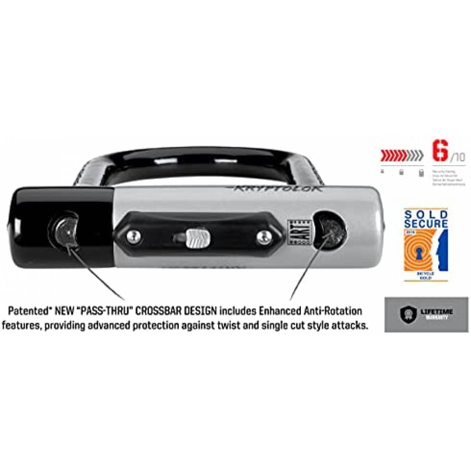 Candado p Bicicleta Kryptonite KryptoLok 12.7mm U-Lock Flex