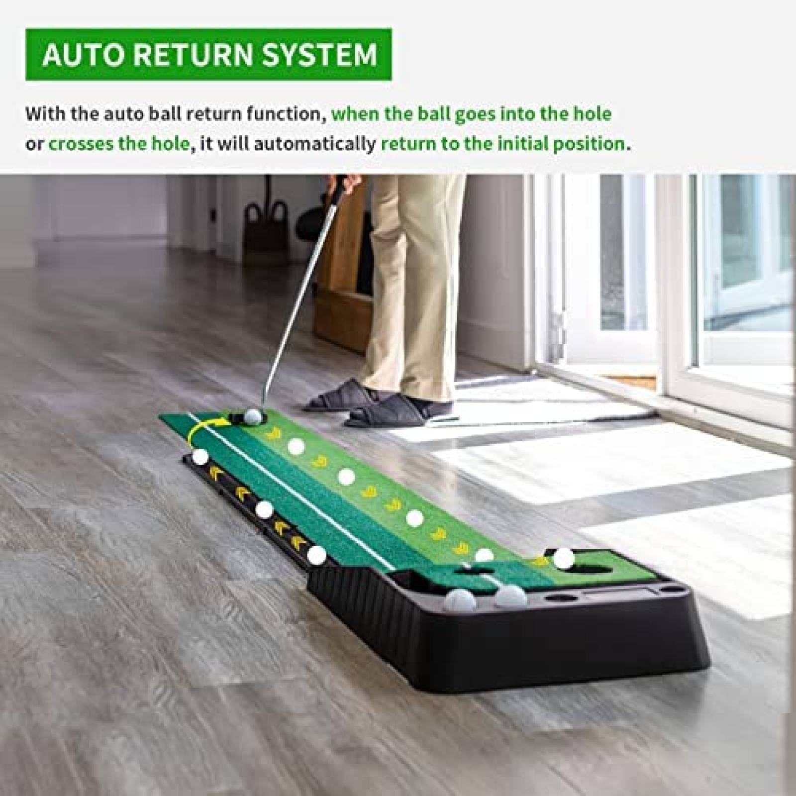 Juego De Mini Golf Nicheo Retorno Automatico -Verde