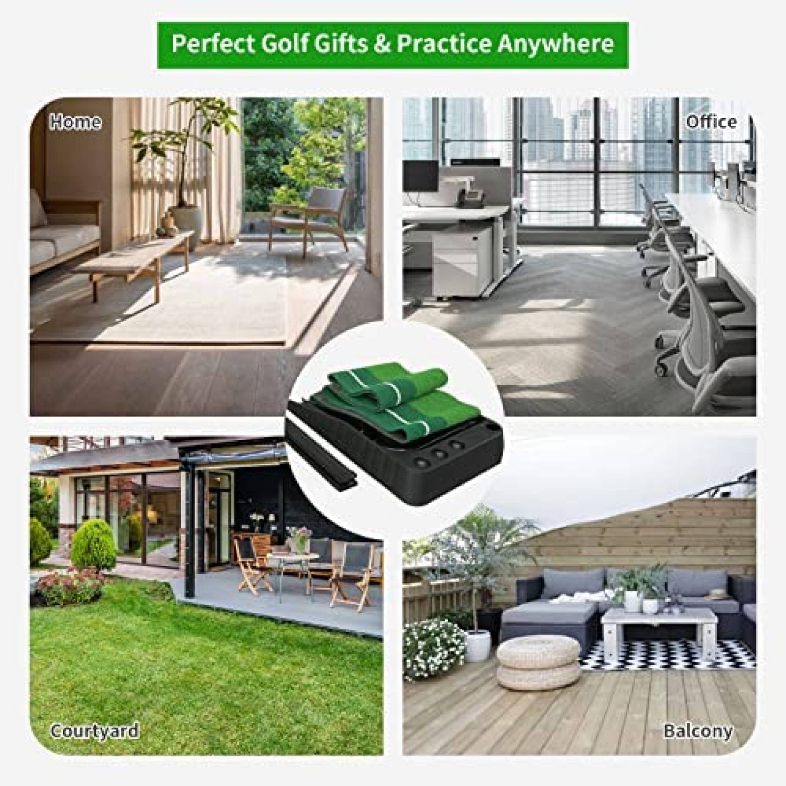 Juego De Mini Golf Nicheo Retorno Automatico -Verde