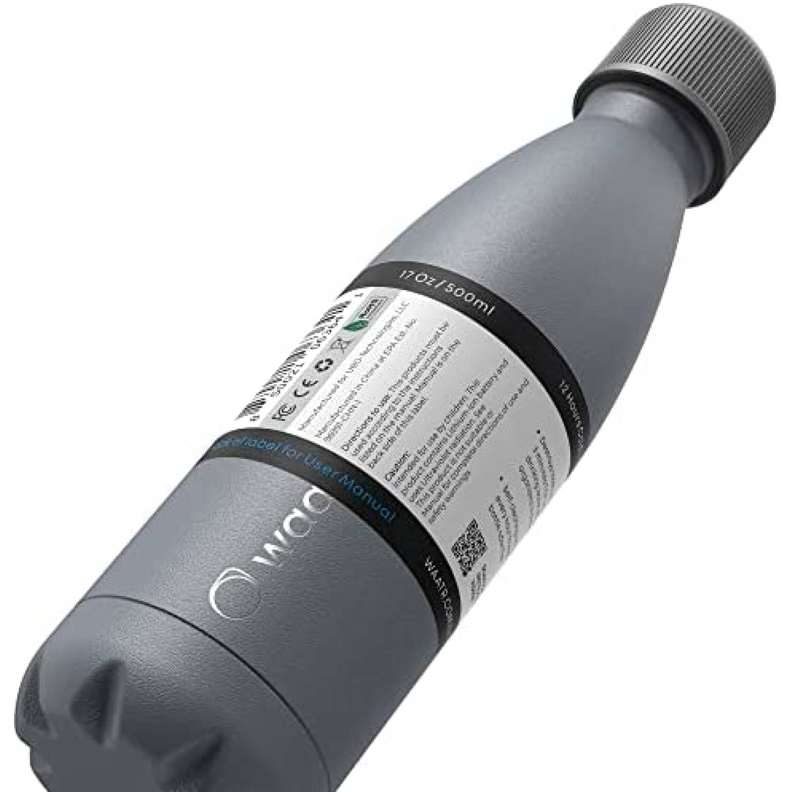 Termo Autolimpiante CrazyCap de Acero Cap. 17 Onzas -Gris